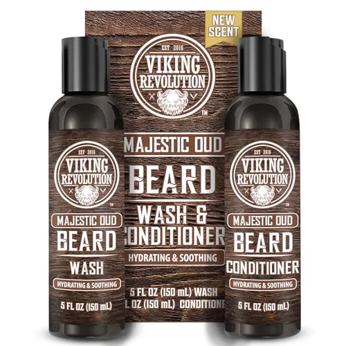 First-Class Viking Revolution Beard Wash and Beard Conditioner for Men with Argan Oil and Jojoba Oil - Beard Softener and Strengthener Beard Care Beard Shampoo Fashionable