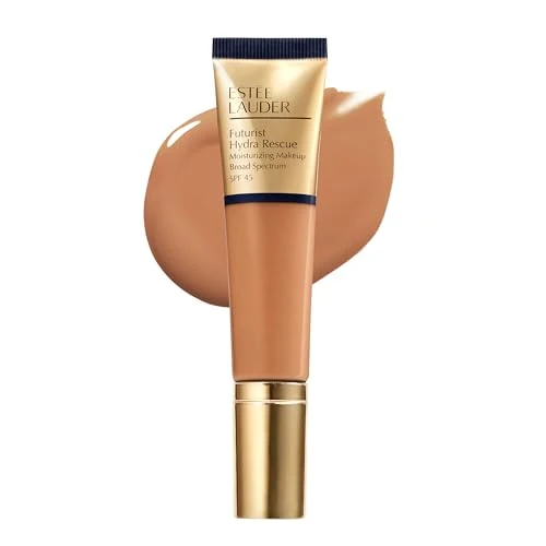 Unique Estée Lauder Futurist Hydra Rescue Moisturizing Foundation Makeup SPF 45 for a 12-Hour Glow 1.2 Fl Oz 5W1 Bronze Innovative