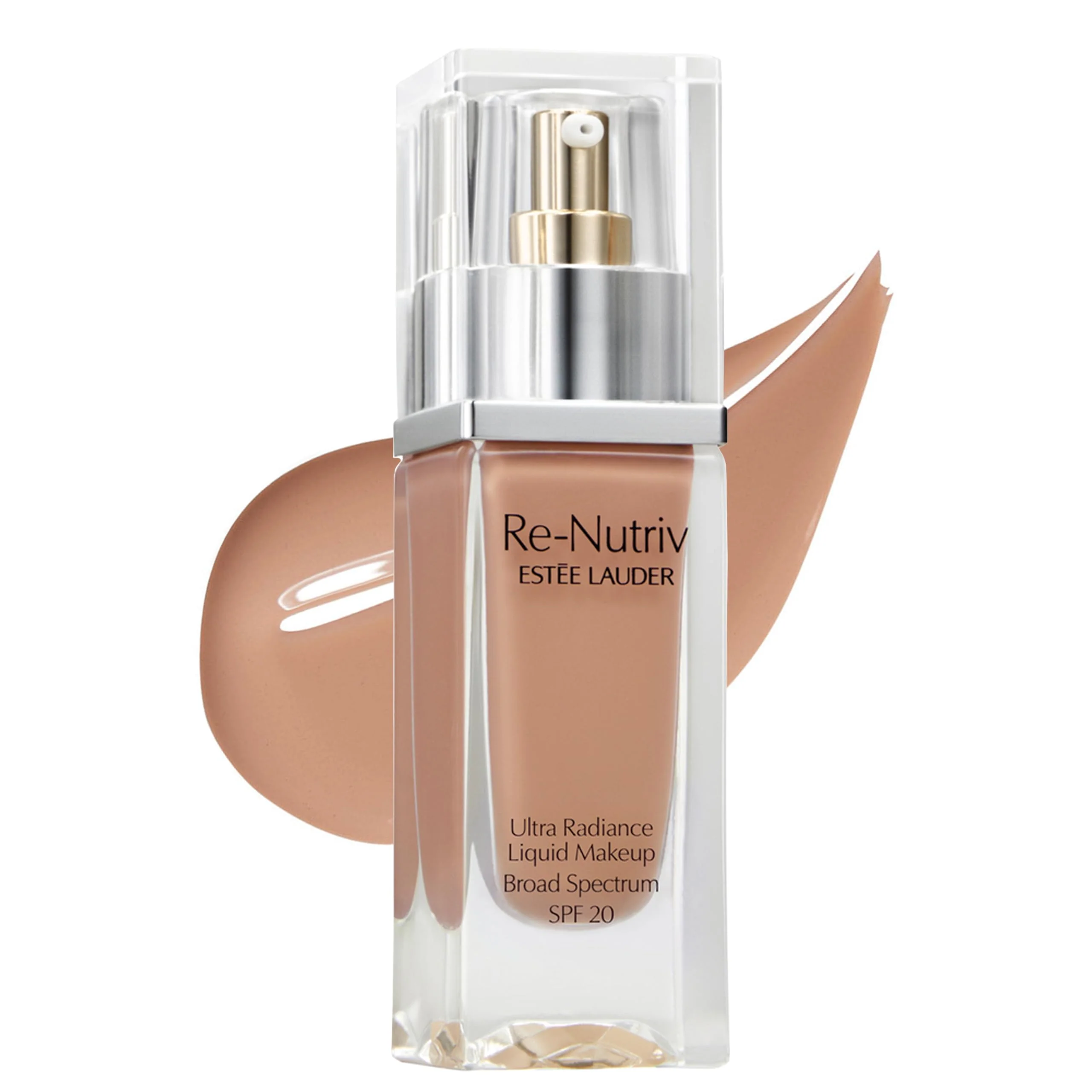 Solid Estée Lauder Re-Nutriv Ultra Radiance Liquid Foundation SPF 20 Luxurious Hydrating Long-Wearing 1 Fl Oz 4C3 Soft Tan Original Design