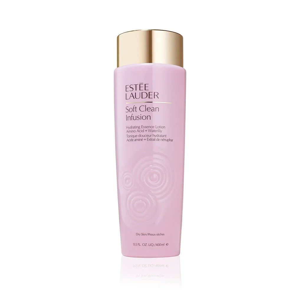Pure Estée Lauder Soft Clean Infusion Hydrating Skin Essence Face Lotion Toner with Amino Acid Waterlily 13.5 Fl Oz Traditional