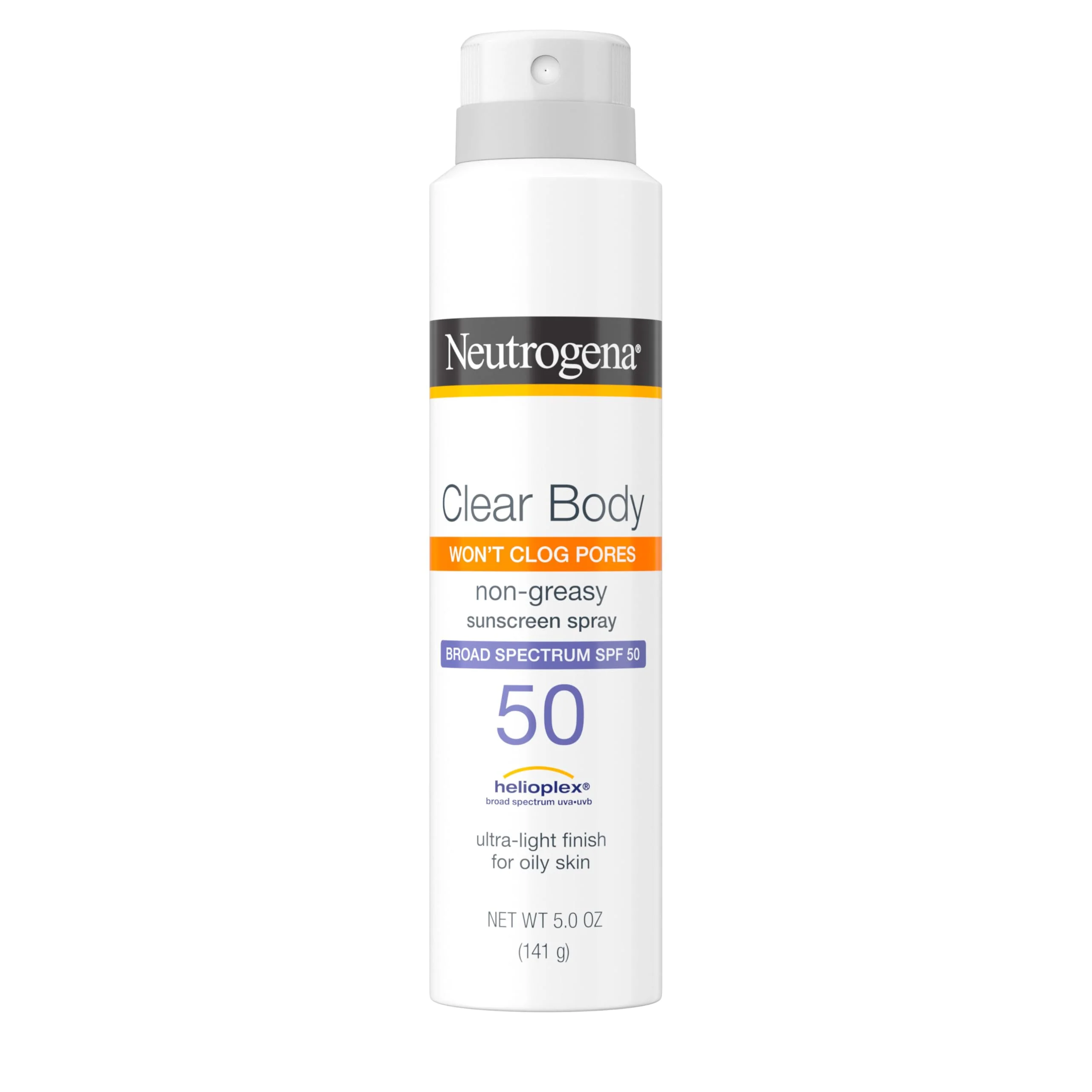 Expertly Made Neutrogena Clear Body SPF 50 Sunscreen Spray Broad Spectrum UVA UVB Sun Protection Water-Resistant Non-Comedogenic Lightweight Body Sunscreen Selected