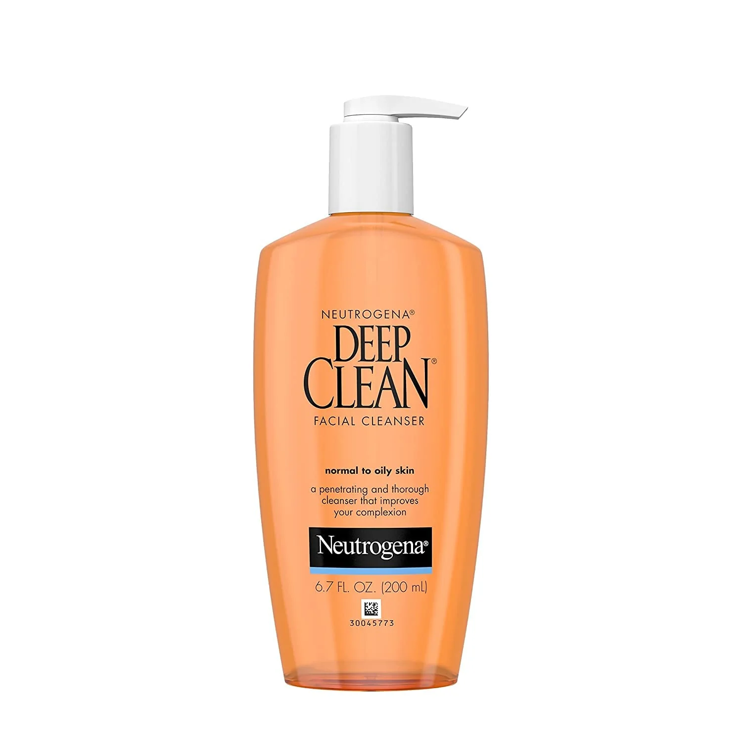Official Neutrogena Deep Clean Daily Facial Cleanser with Beta Hydroxy Acid for Normal to Oily Skin Alcohol- Oil- Non-Comedogenic 6.7 fl. oz Pack Natural