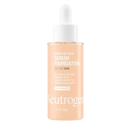 Secure Neutrogena Healthy Skin Sensitive Skin Serum Foundation with Pro-Vitamin B5 Color Correcting Pore Minimizing Liquid Foundation Face Serum Clean