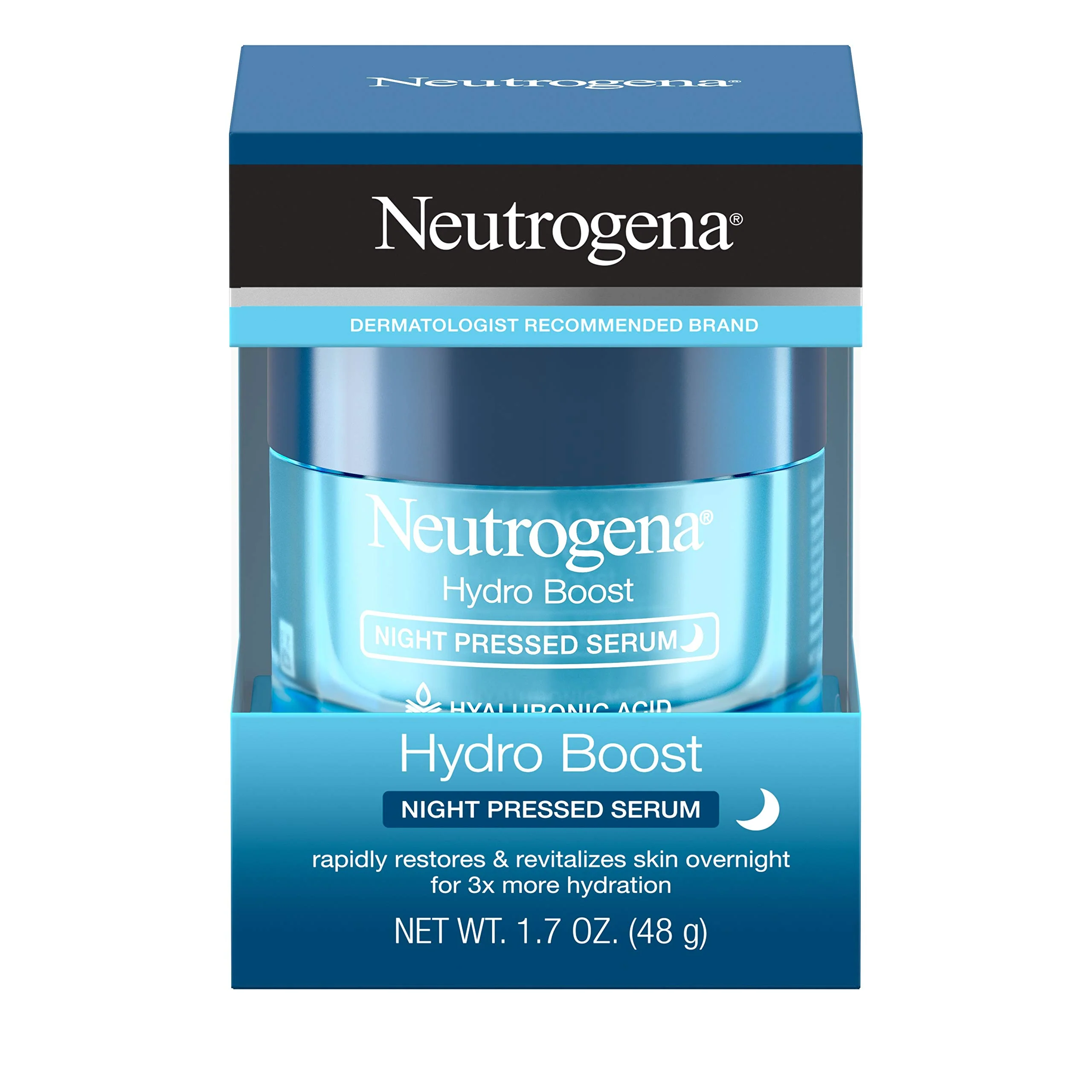 Contemporary Neutrogena Hydro Boost Purified Hyaluronic Acid Pressed Night Serum Facial Serum with Antioxidants Hyaluronic Acid Non-Comedogenic 1.7 oz Pack Minimalist