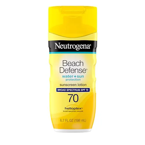 Carefully Designed Neutrogena Sunscreen Lotion Beach Defense SPF 70 Face Body Sunscreen Broad Spectrum Fast Absorbing 6.7 Fl Oz Water Resistant 80 Min Oil- Powerful