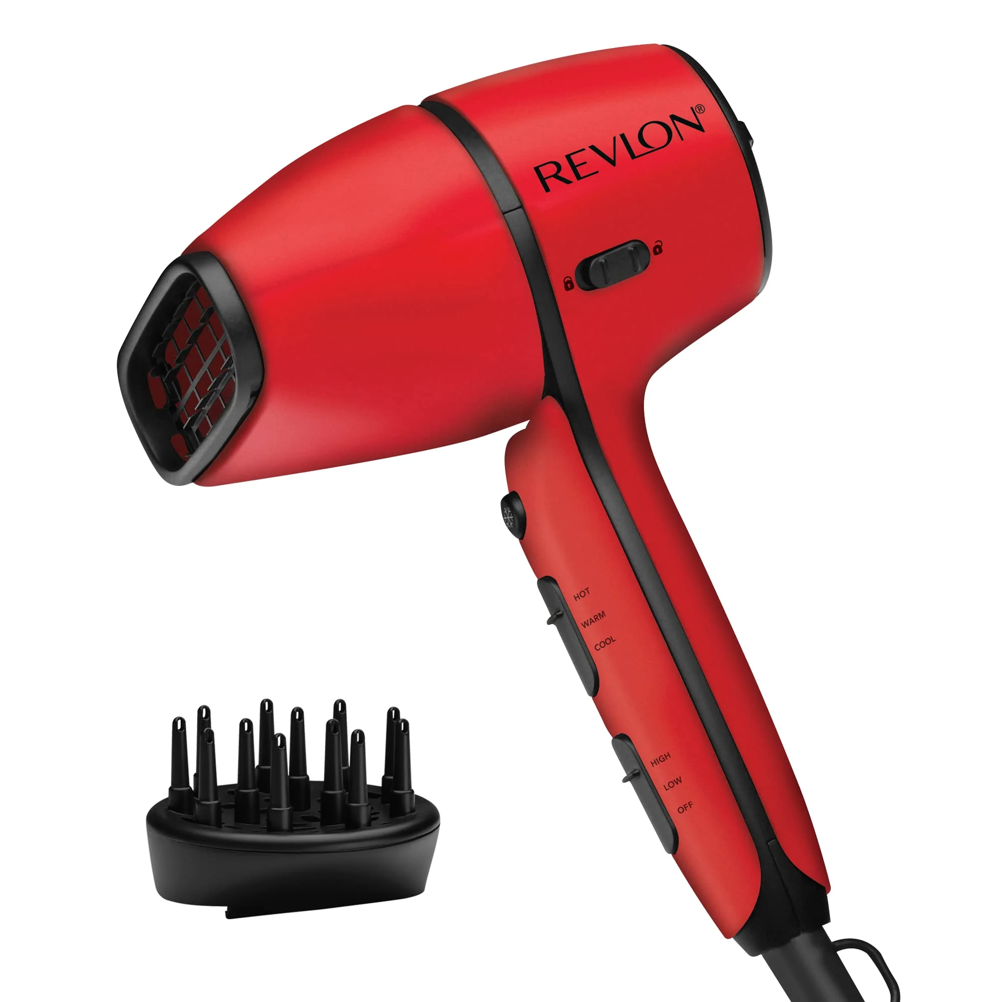 Exceptional REVLON Airflow Control Hair Dryer with Diffuser - 1875W Blow Dryer Head Rotates 90° for Total Control Wider Head for Less Drying Time Reduces Frizz Unique