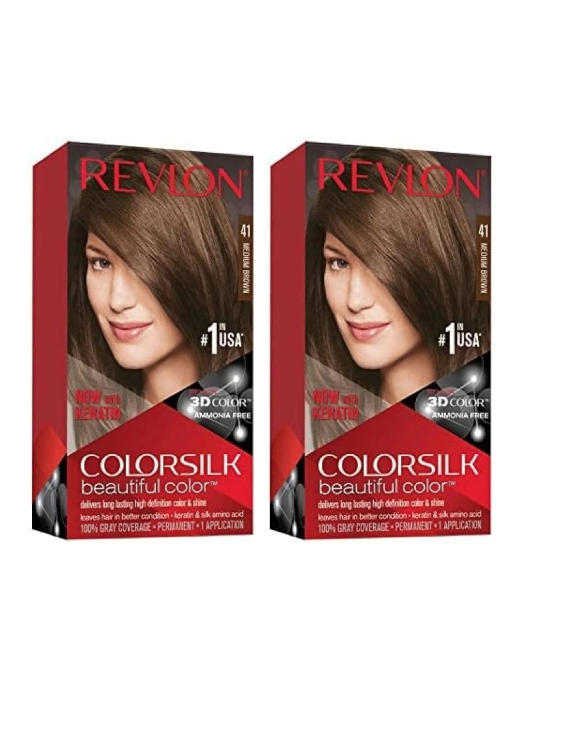 Verified Revlon ColorSilk Beautiful Color 41 Medium Brown 1 ea Pack of 2 High-End