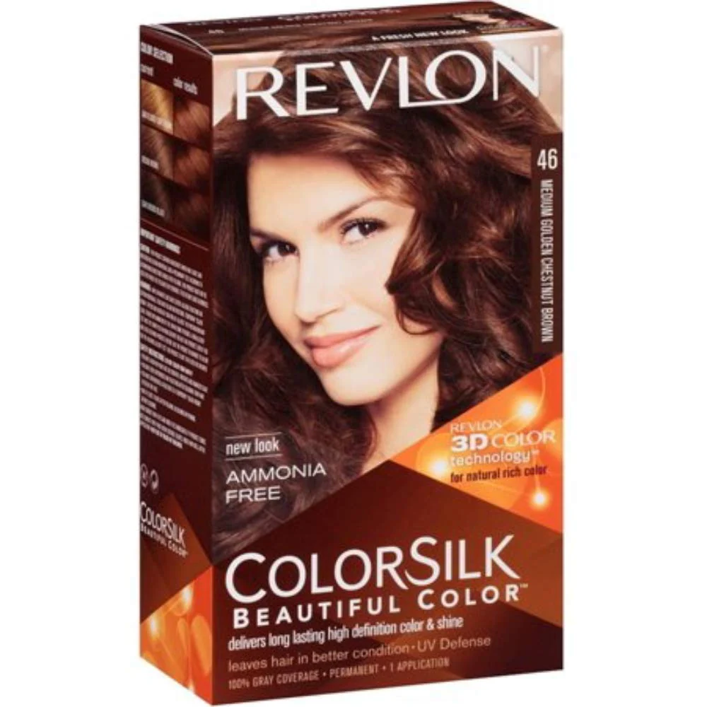 High-Quality Revlon Colorsilk Beautiful Color Medium Golden Chestnut Brown 46 1 ea Unique