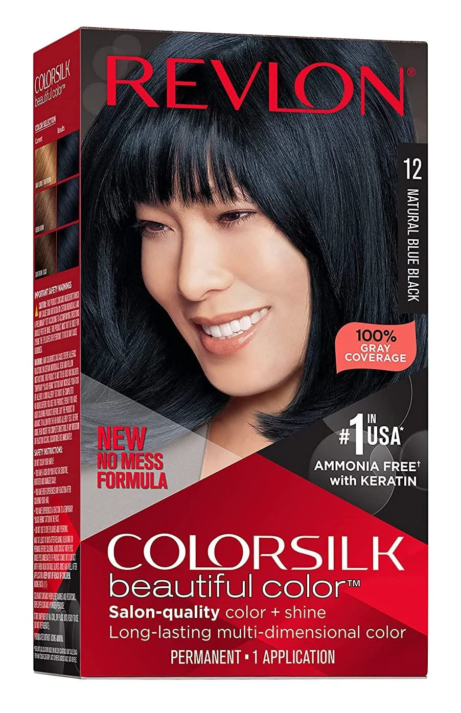 Official Revlon Colorsilk Beautiful Color Natural Blue Black 12 1 ea Pack of 6 Organic
