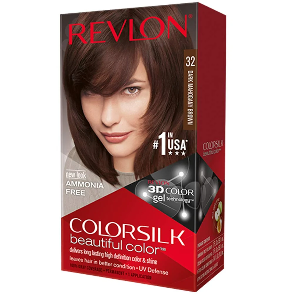 Elegant Revlon ColorSilk Hair Color 32 Dark Mahogany Brown 1 ea Pack of 12 Exclusive