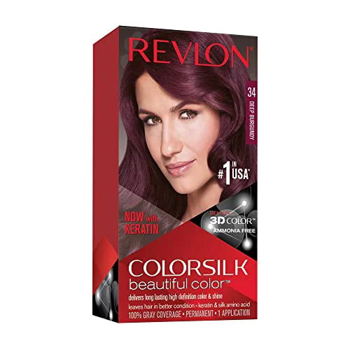 Effective Revlon ColorSilk Hair Color 48 Burgundy 1 ea Pack of 4 Breathable