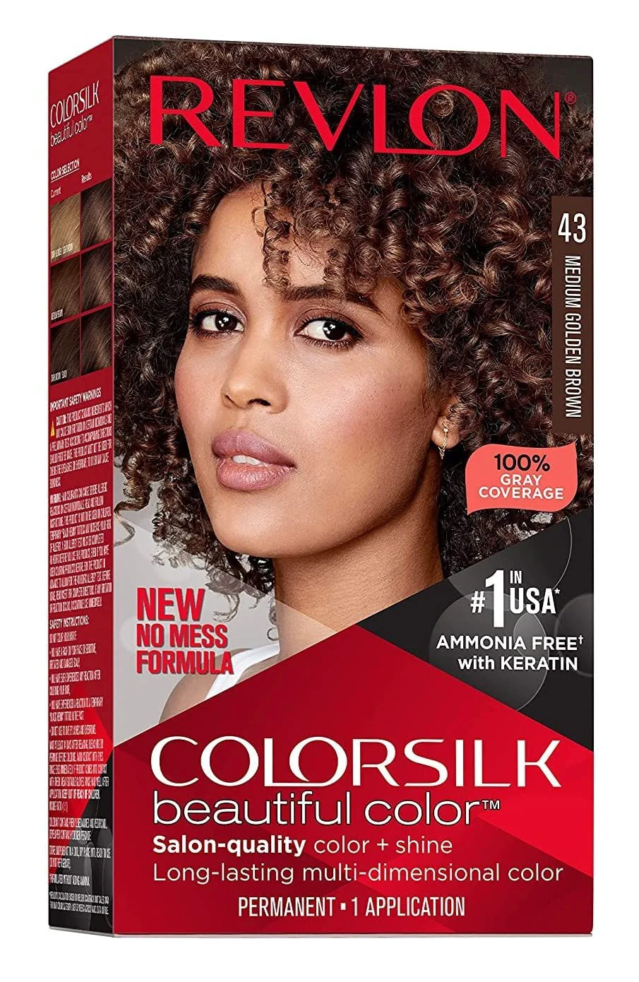 Exclusive Revlon ColorSilk Hair Color 43 Medium Golden Brown 1 ea Pack of 8 Efficient