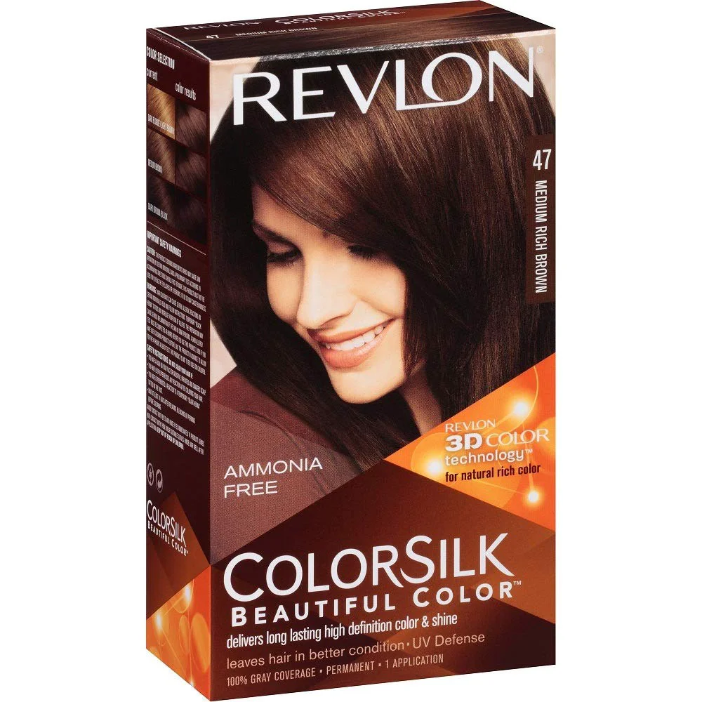 Unique Revlon ColorSilk Hair Color Medium Rich Brown 47 1 ea Pack of 3 First-Class
