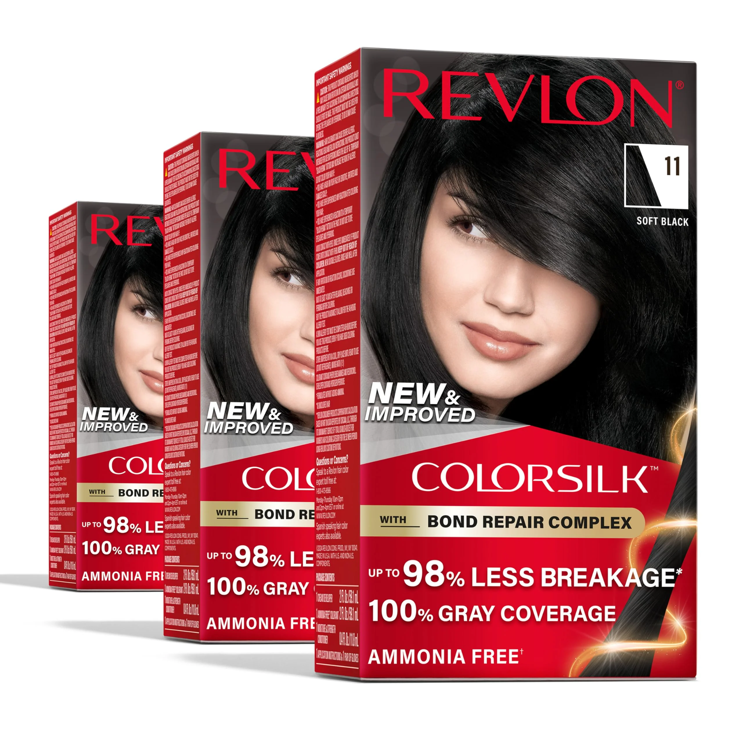 Practical Revlon ColorSilk with Bond Repair Complex Black Permanent Hair Color Natural