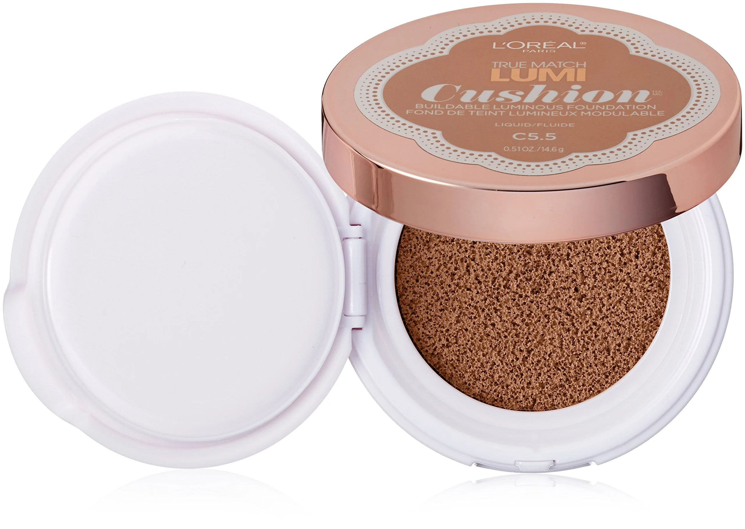 Official L'Oréal Paris True Match Lumi Cushion Foundation C5.5 Natural Tan 0.51 oz. Long-Lasting