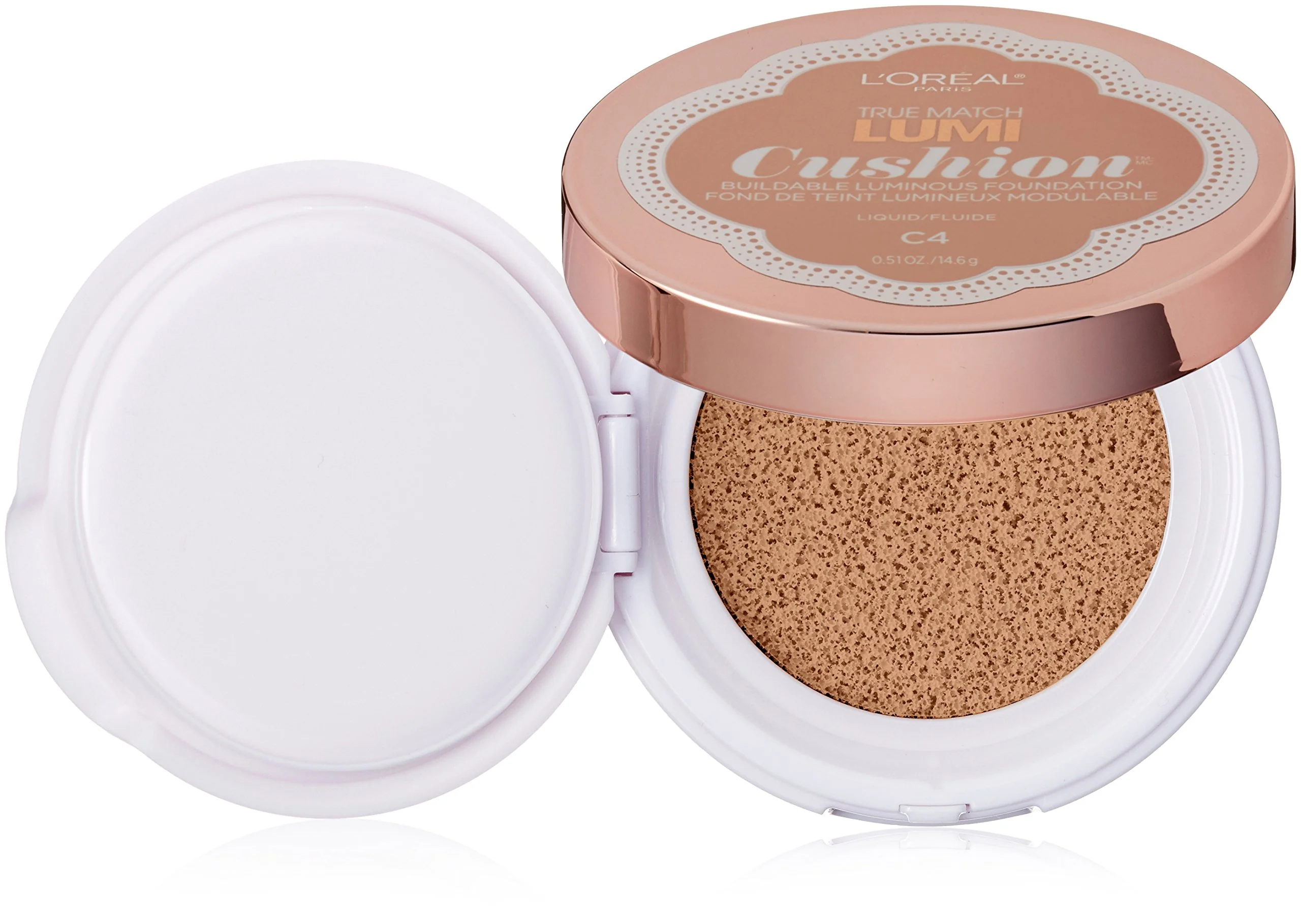 Sustainable L'Oréal Paris True Match Lumi Cushion Foundation C4 Shell Beige 0.51 oz. Authentic