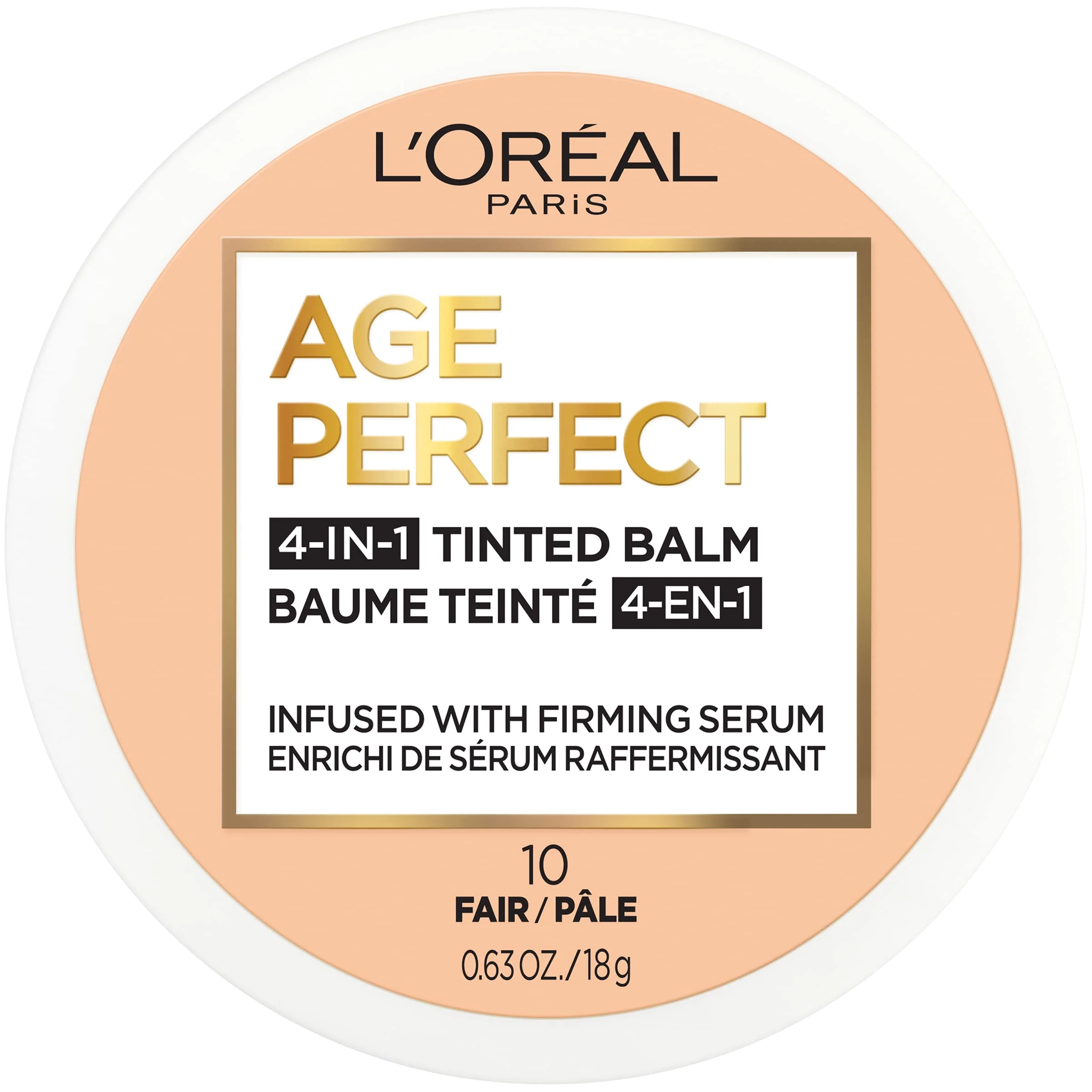 Detailed L'O Paris Age 4-in-1 Tinted Face Balm Foundation with Firming Serum Fair 10 0.61 Ounce Flexible