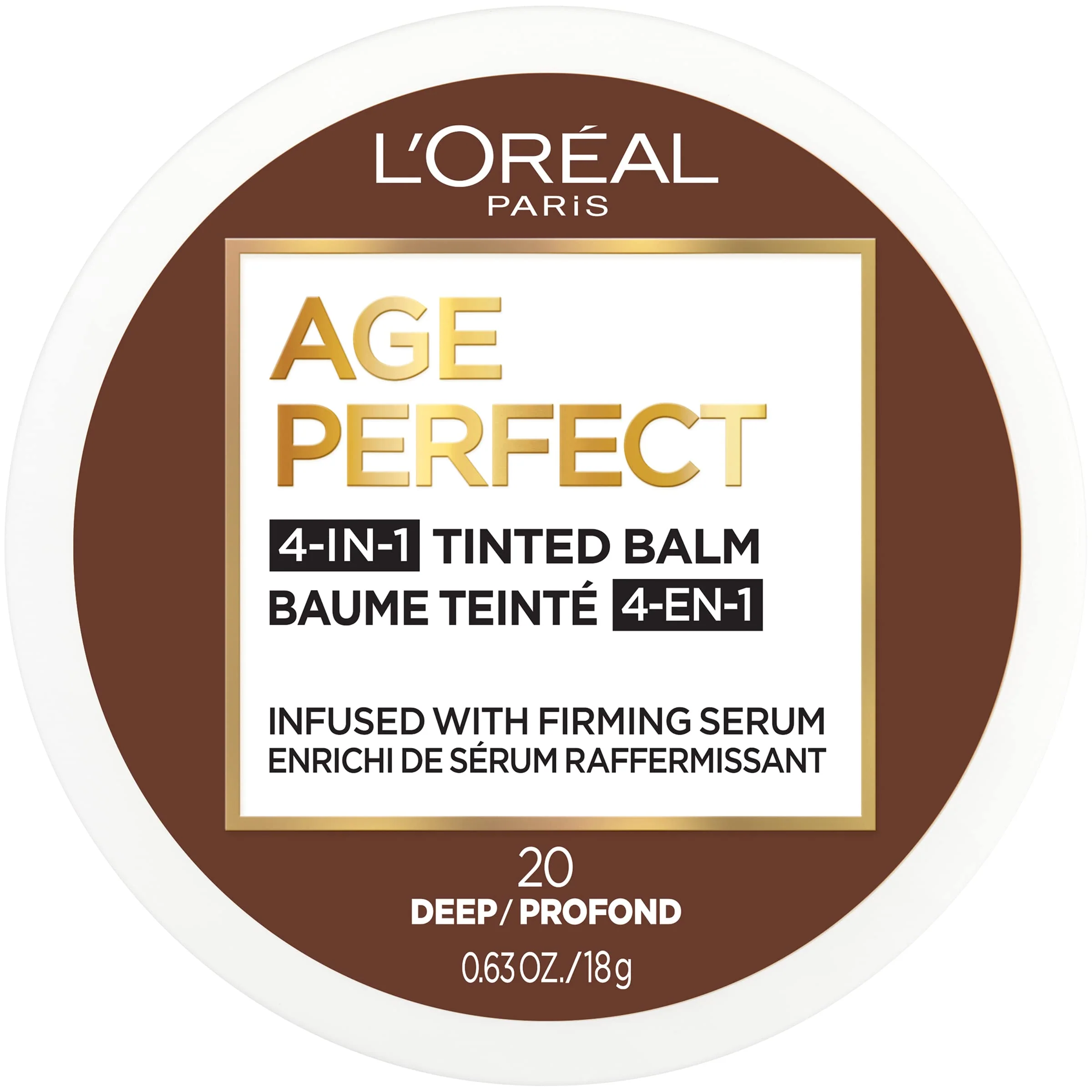 Proven L'O Paris Age 4-in-1 Tinted Face Balm Foundation with Firming Serum Deep 20 0.61 Ounce Genuine