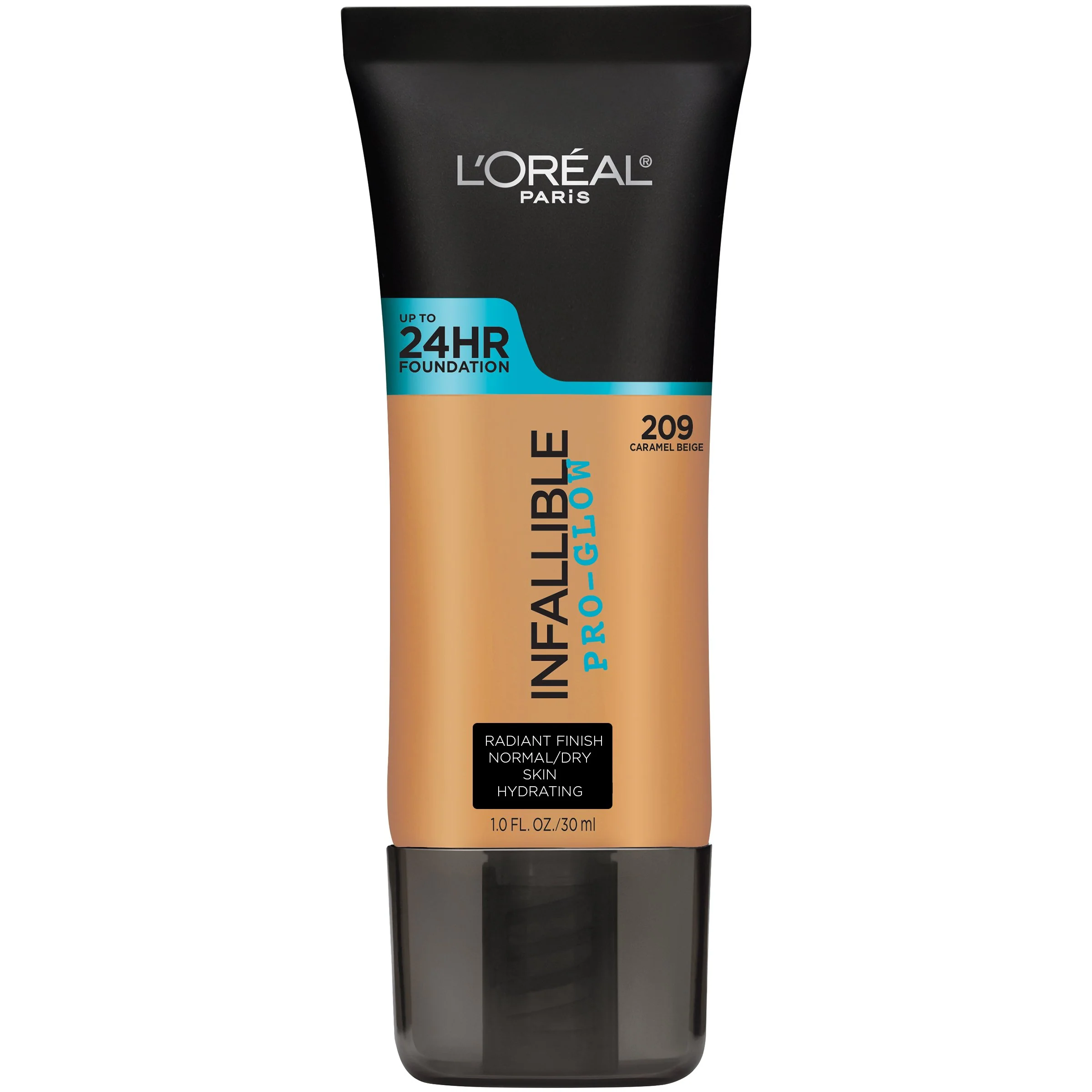 Premium L'O Paris Makeup Infallible Up to 24HR Pro-Glow Foundation Caramel Beige 1 fl oz. Authentic