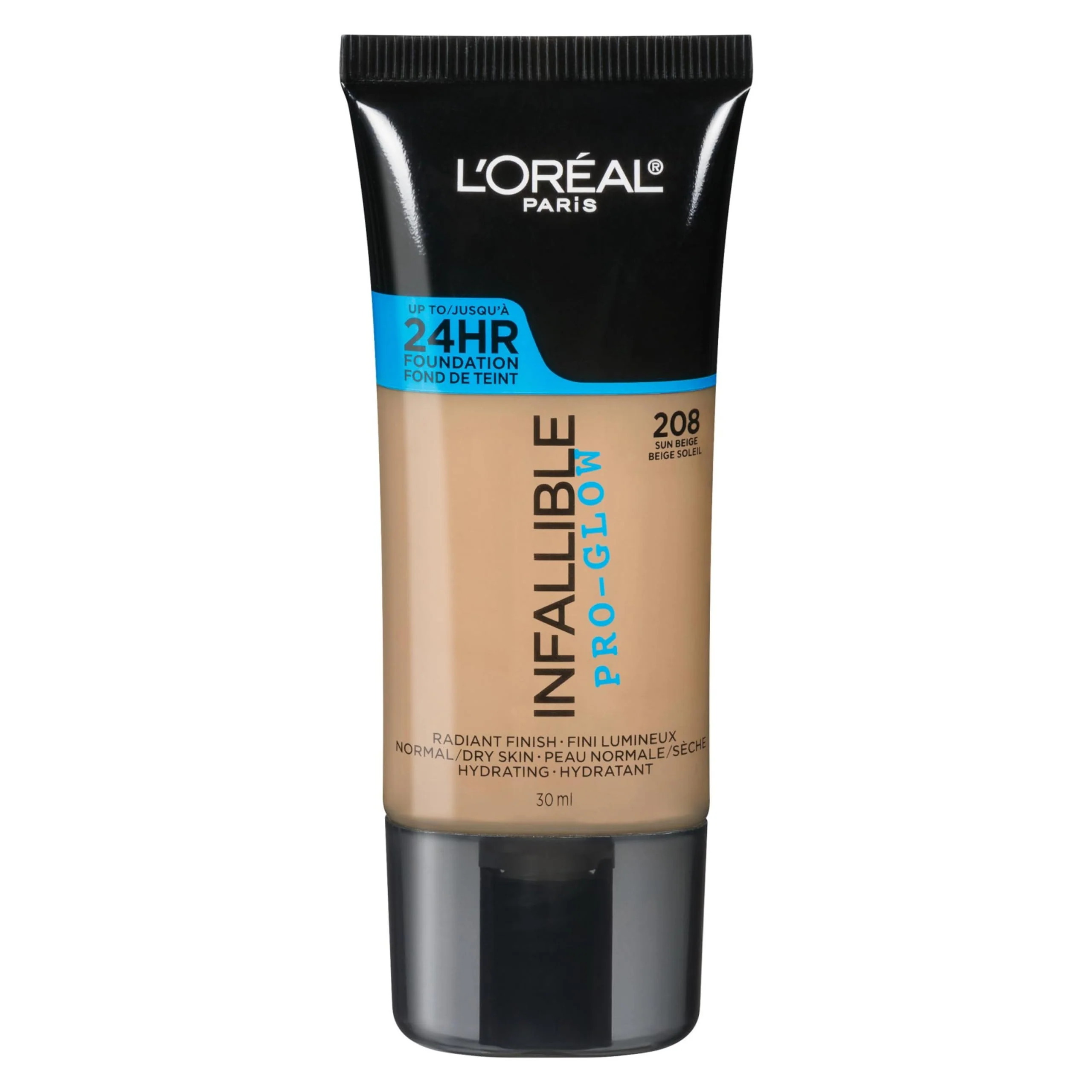 Trendy L'O Paris Makeup Infallible Up to 24HR Pro-Glow Foundation Sun Beige 1 fl oz. Official