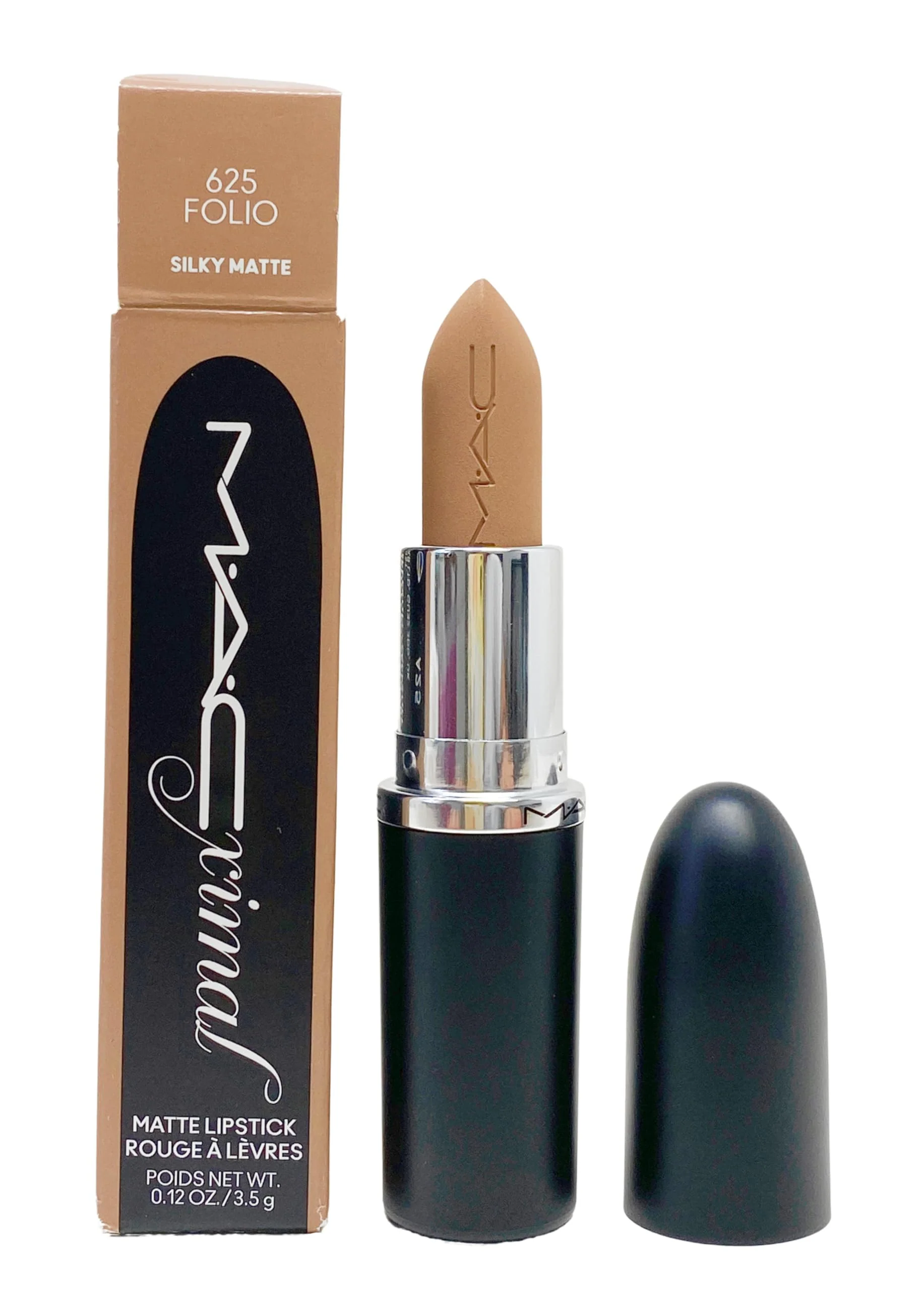 Smooth MAC Ximal Silky Matte Lipstick - 625 Folio Greyish nude .12 Oz 3.5 g High-End