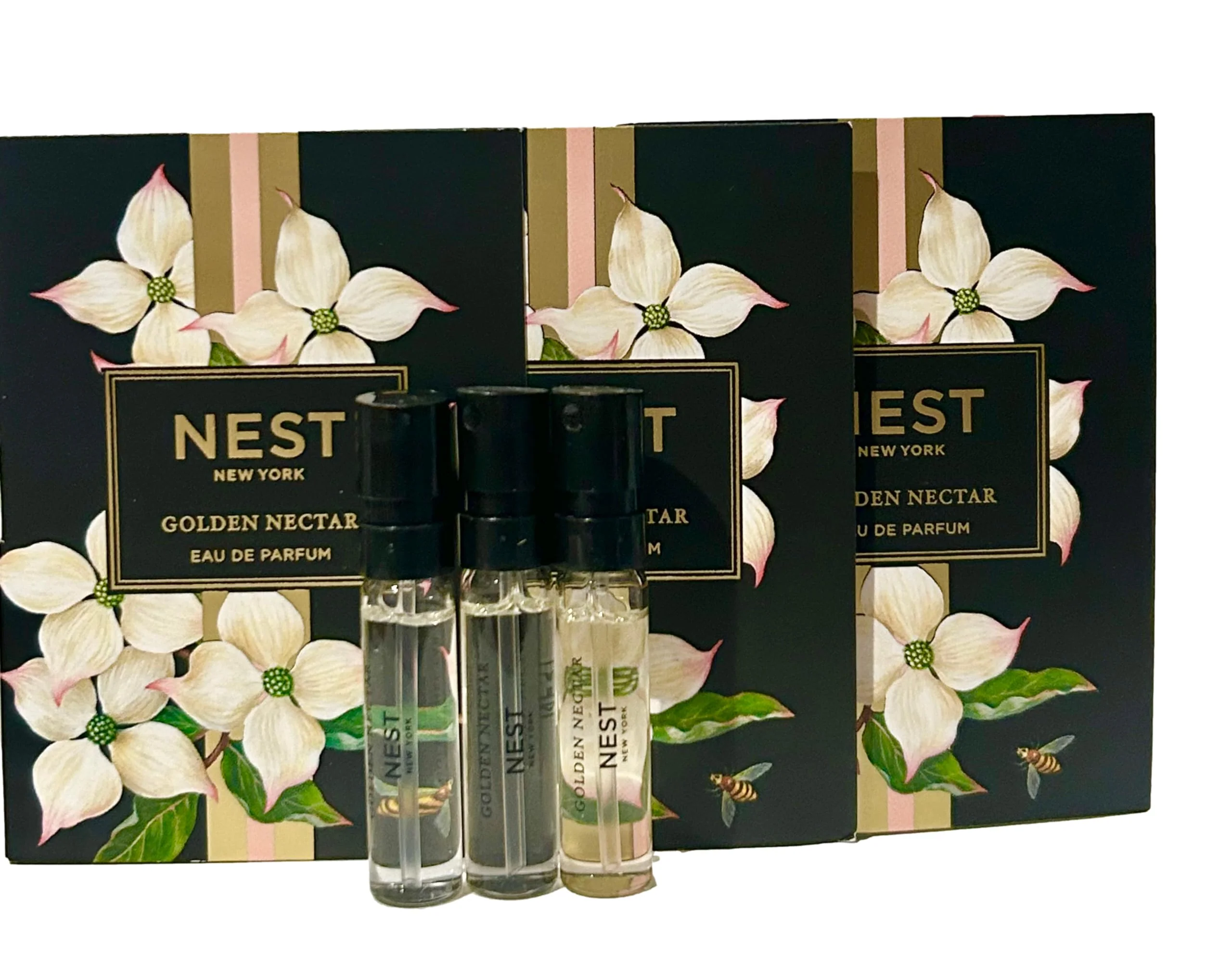 Selected NEST GOLDEN NECTAR Sample Perfume Parfum 1.5 ml 0.05 fl.oz - Vial Spray Set of 3 Vials 1457 Lightweight