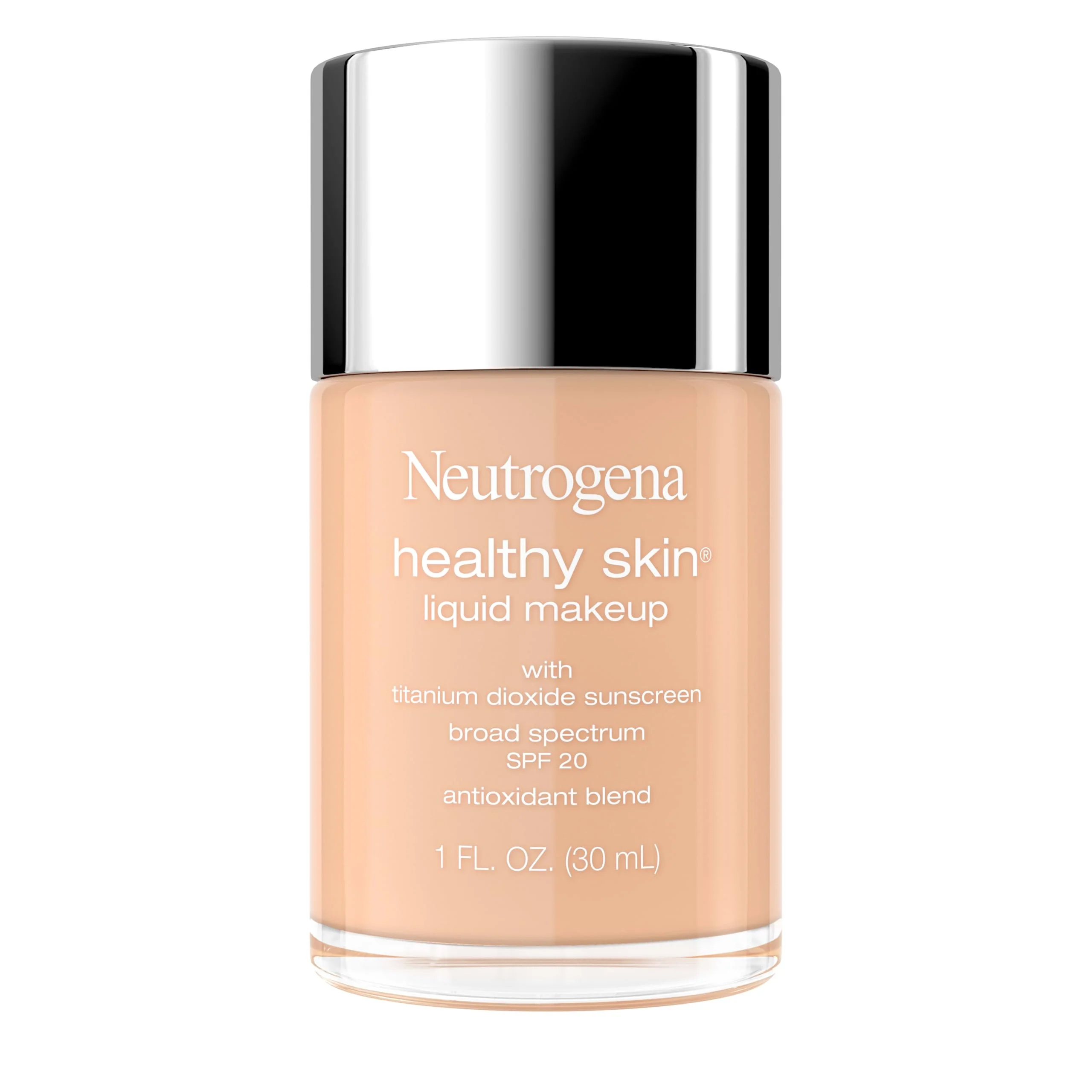 High-Performance Neutrogena Healthy Skin Liquid Foundation Makeup with Broad Spectrum SPF 20 Sunscreen Lightweight Medium Coverage Makeup with Sunscreen and Secure
