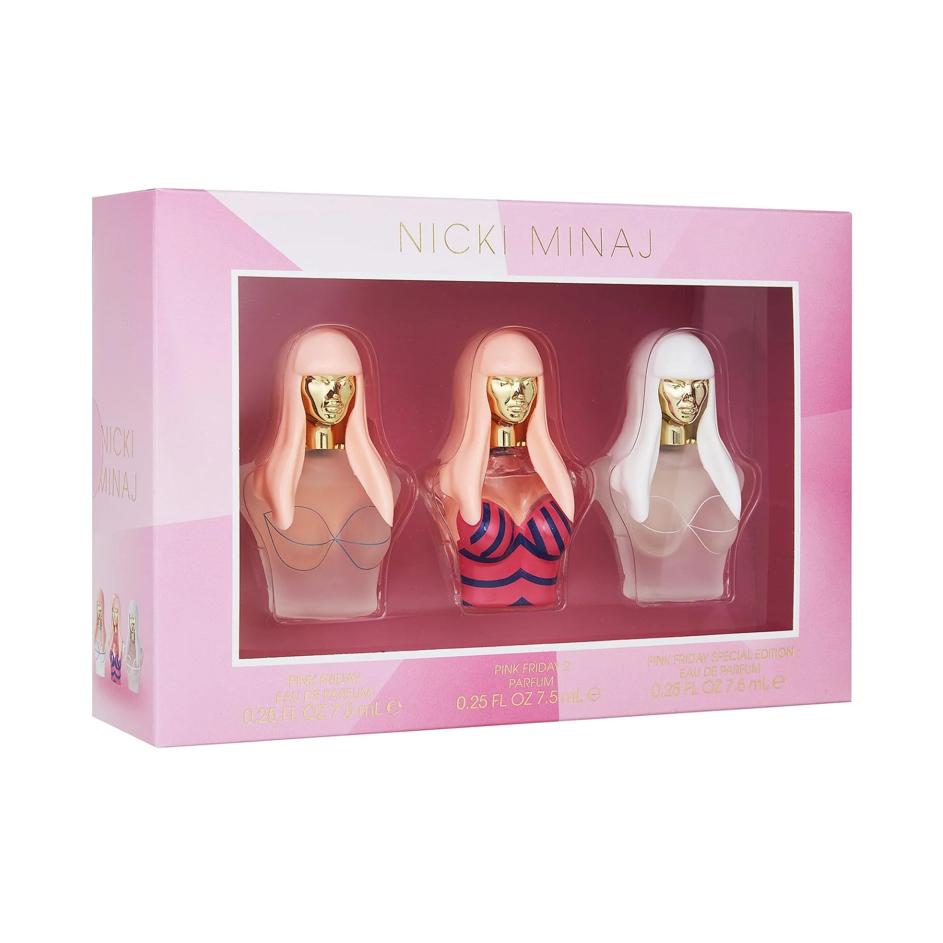 Fashionable Nicki Minaj Mini 3 Piece Gift Set Pink Friday 0.25 oz 7 mL Fine