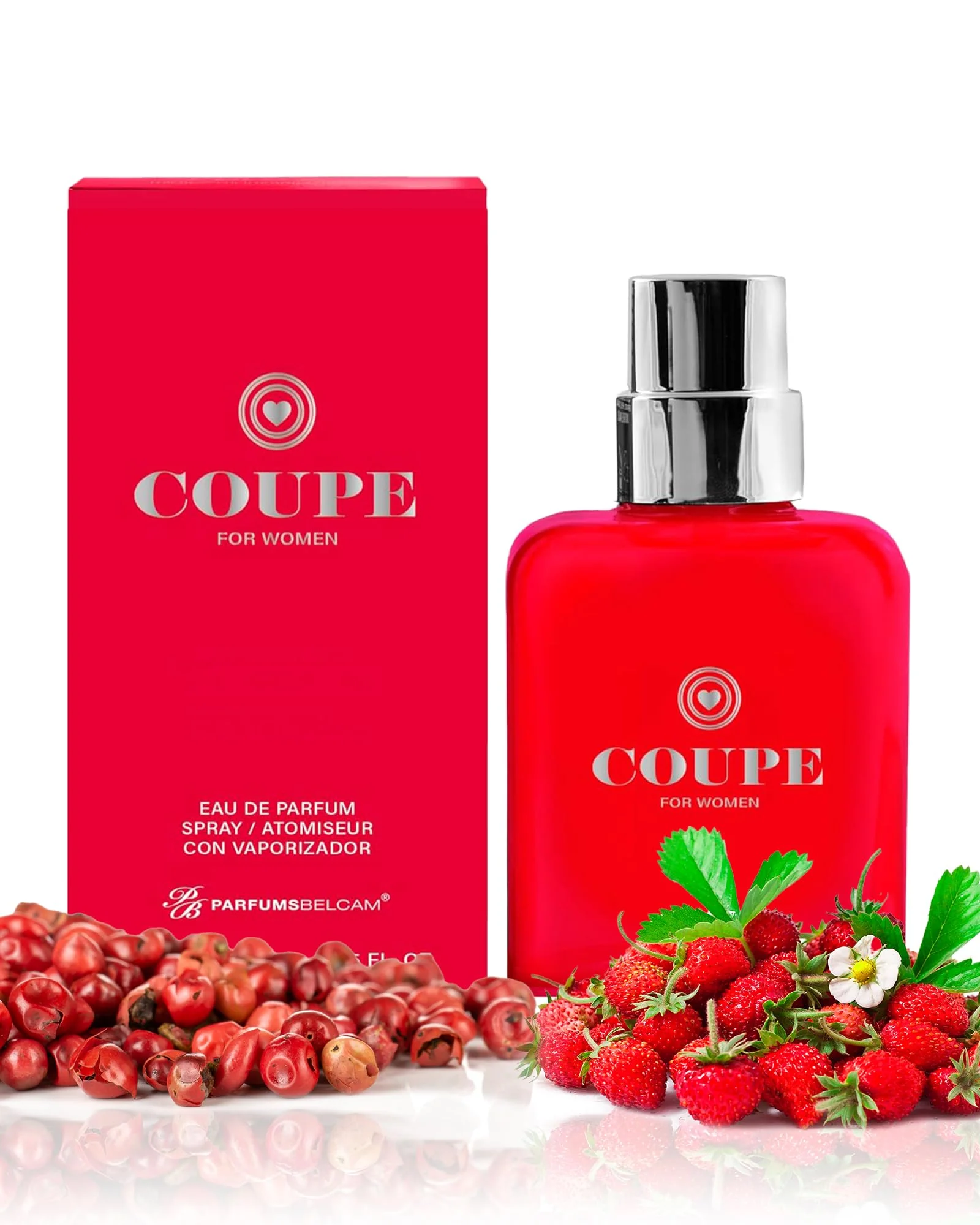 Safe PB ParfumsBelcam Coupe For Women Eau de Parfum Spray - Fruity Floral Perfume with Wild Strawberry Pink Pepper Cedarwood - Elegant Women s Breathable
