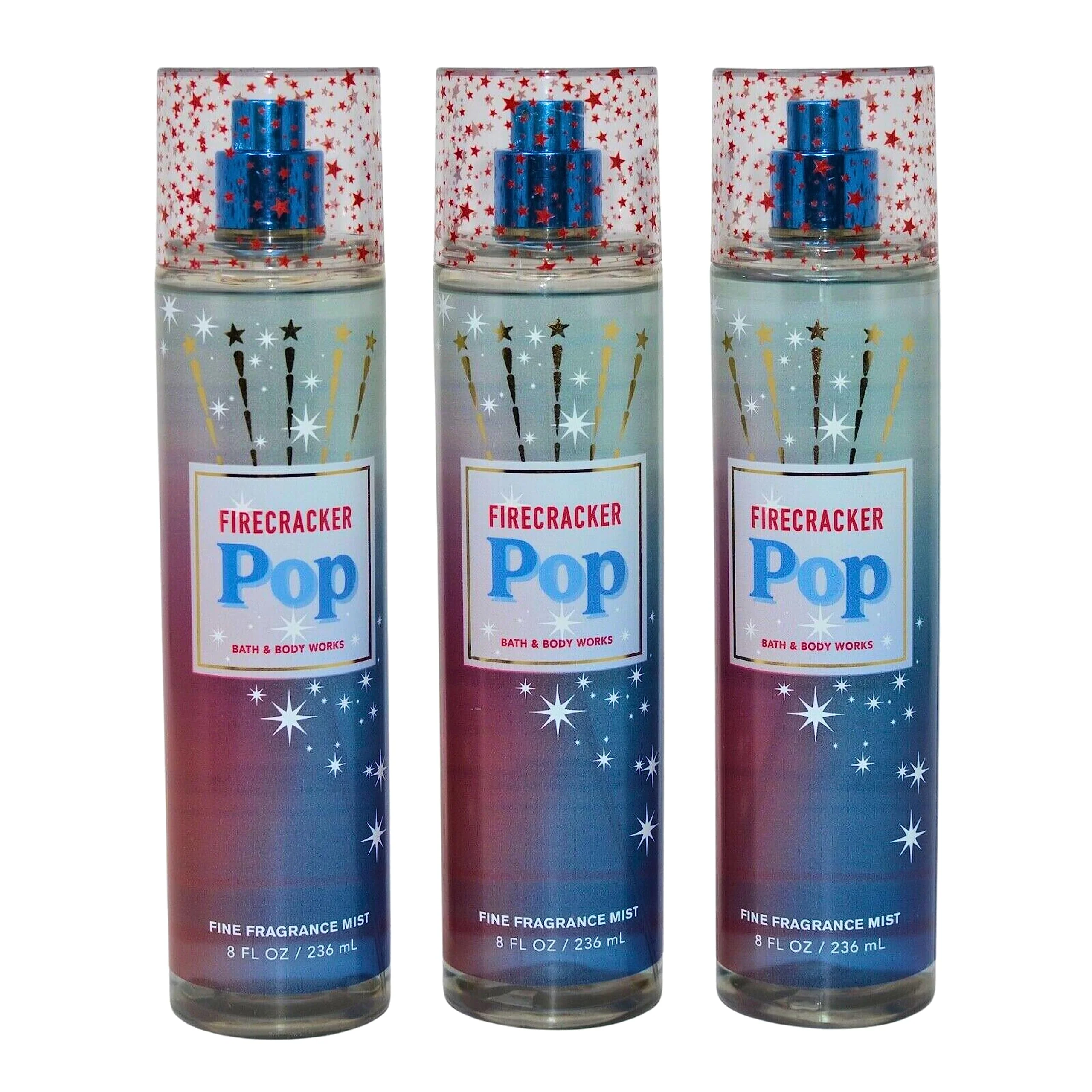 Safe Bath Body Works Fragrance Mist 3-Pack 8oz Each Firecracker Pop Certified