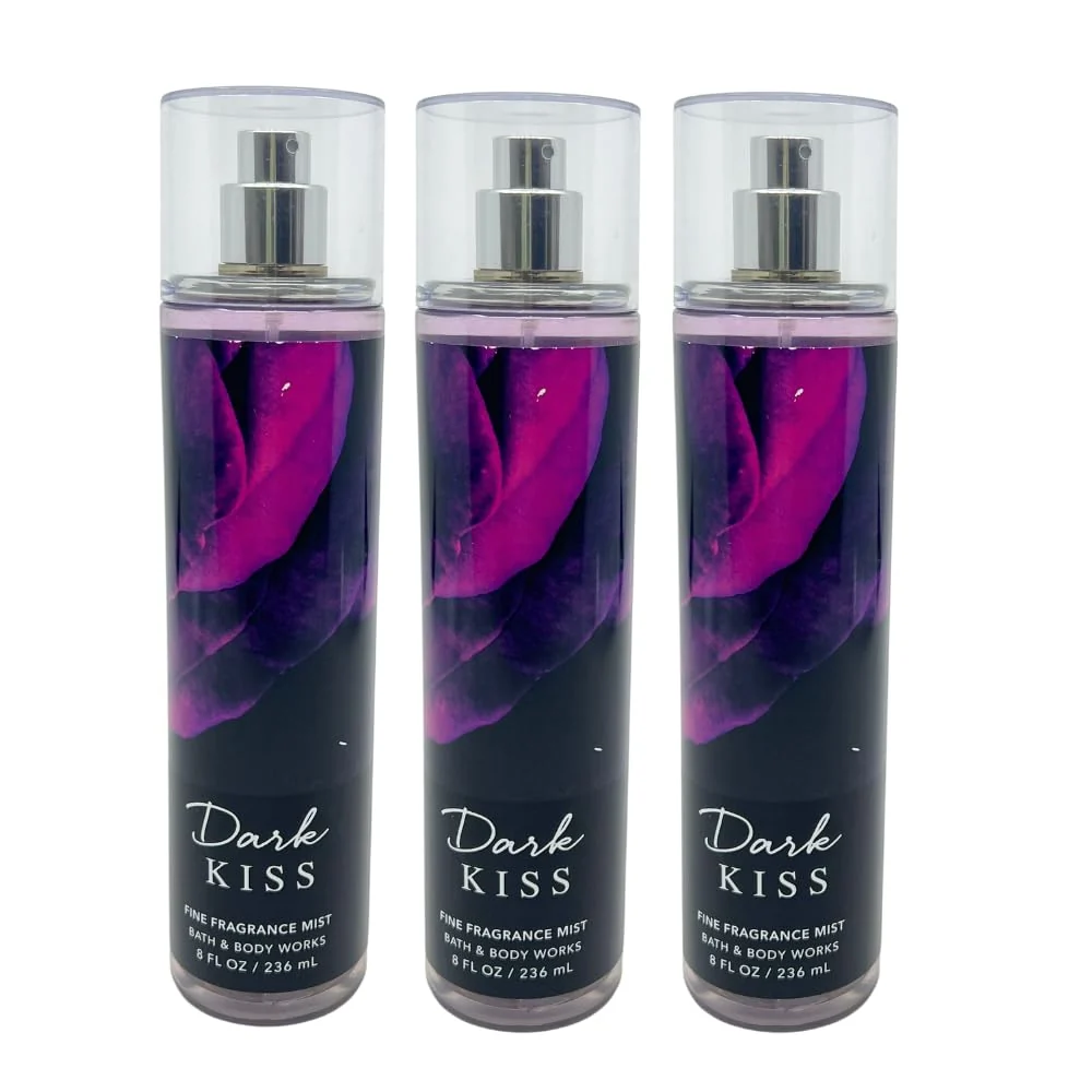 Fashionable Bath Body Works Signature Collection Dark Kiss Fine Fragrance Mist 8 Fl Oz 3-Pack Clean