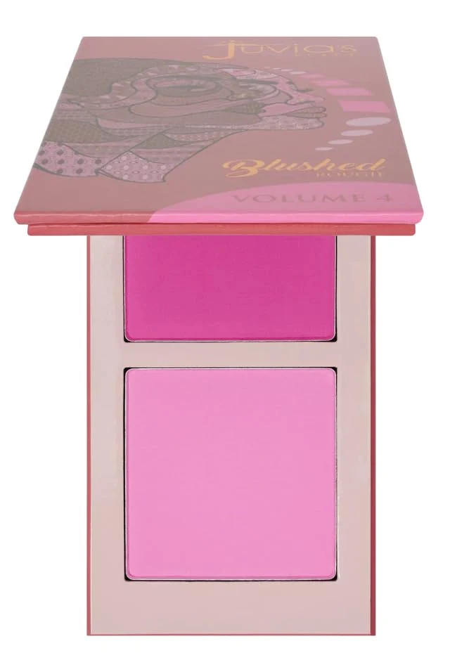 Reusable Juvia's Place Blushed Duo Blush Volume4 - Two Tone Pigmented Buildable Pressed Mineral Powder - Rosy Natural Cheeks Matte Fresh Finish for All Skin Artisan