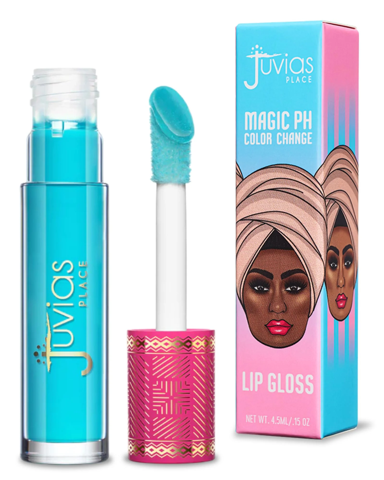 Superior Juvia's Place pH Color Change Lip Gloss - Mood - High-Gloss Shine pH Balance Lip Gloss w Color Changing Tint Lightweight Non-Sticky Finish Green