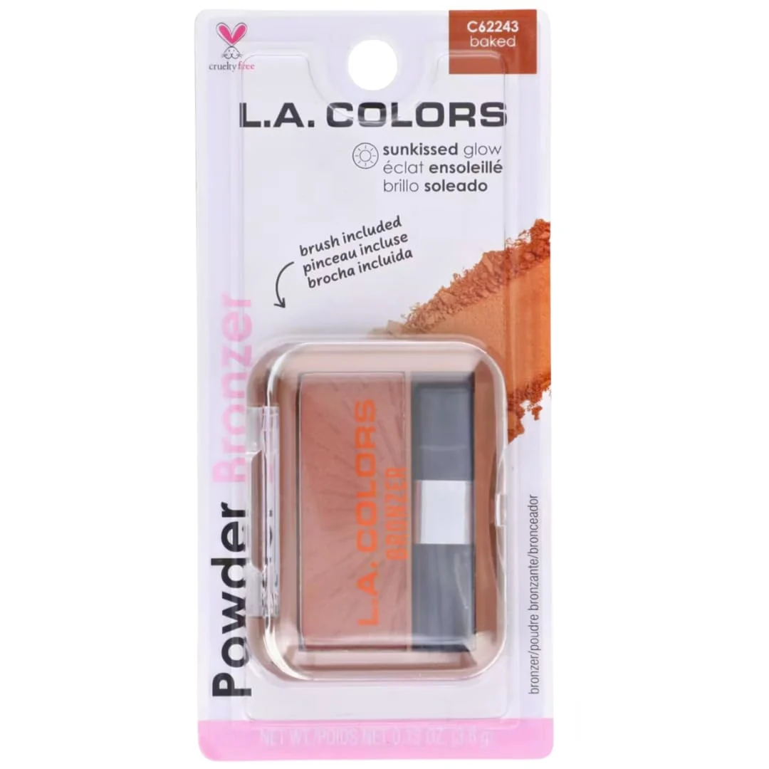 Dependable L.A Colors Powder Bronzer with Applicator C62243 baked 0.13 Oz Effective
