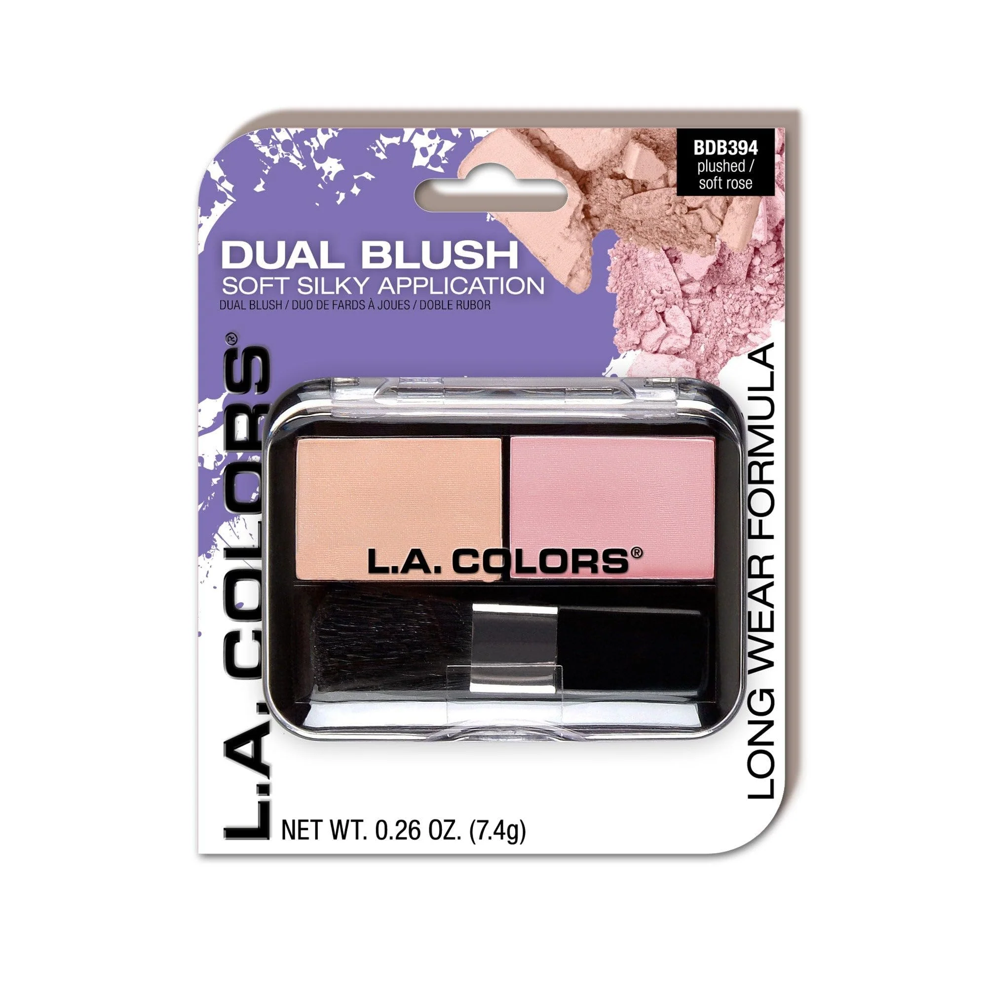 Fine L.A. COLORS Dual Blush carded Plushed Soft Rose CBDB394 Casual