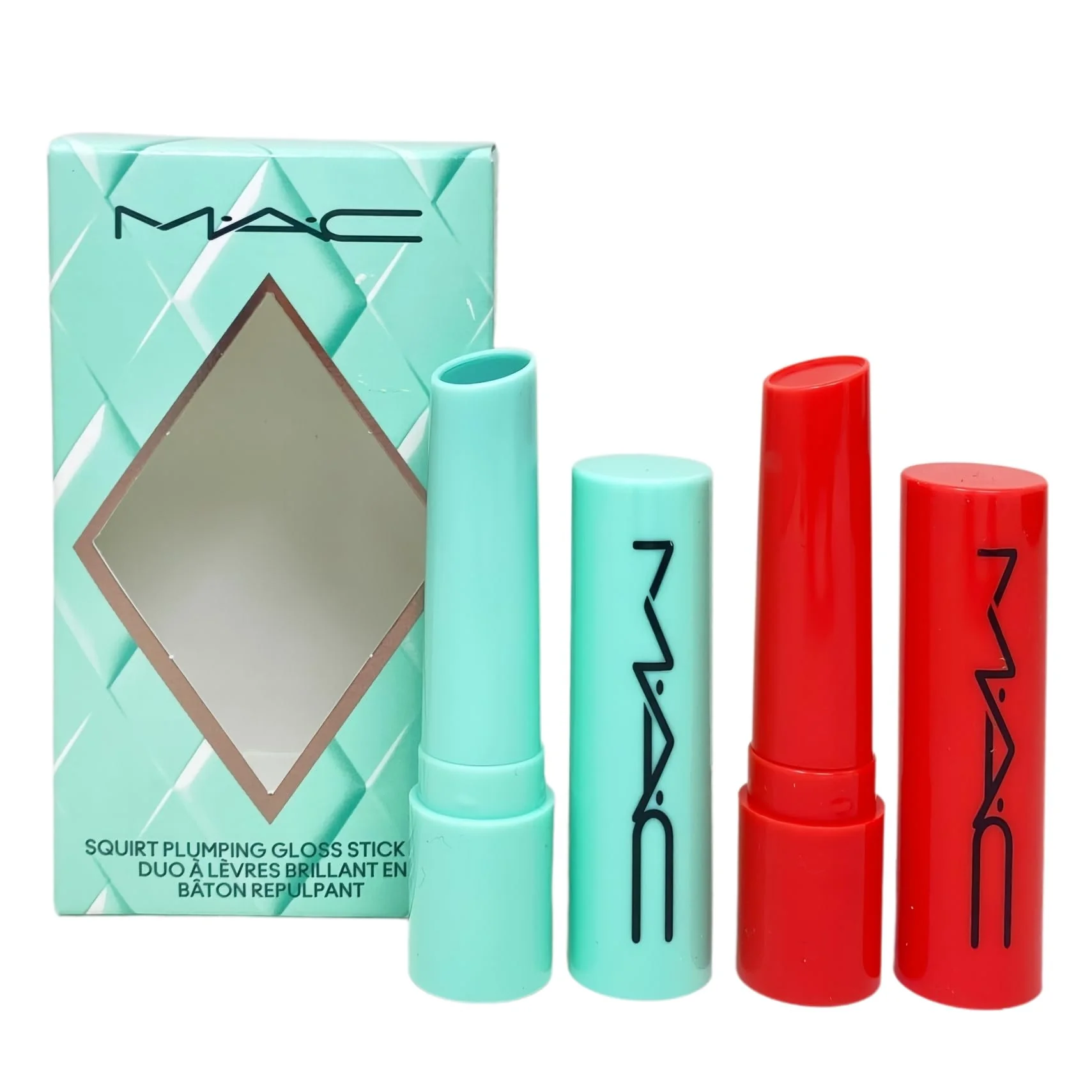 Exceptional MAC M·A·C Cosmetics Holiday Exclusive Squirt Alert Plumping Lip Gloss Stick Duo Set - Mint To Be Heat Sensor Fine