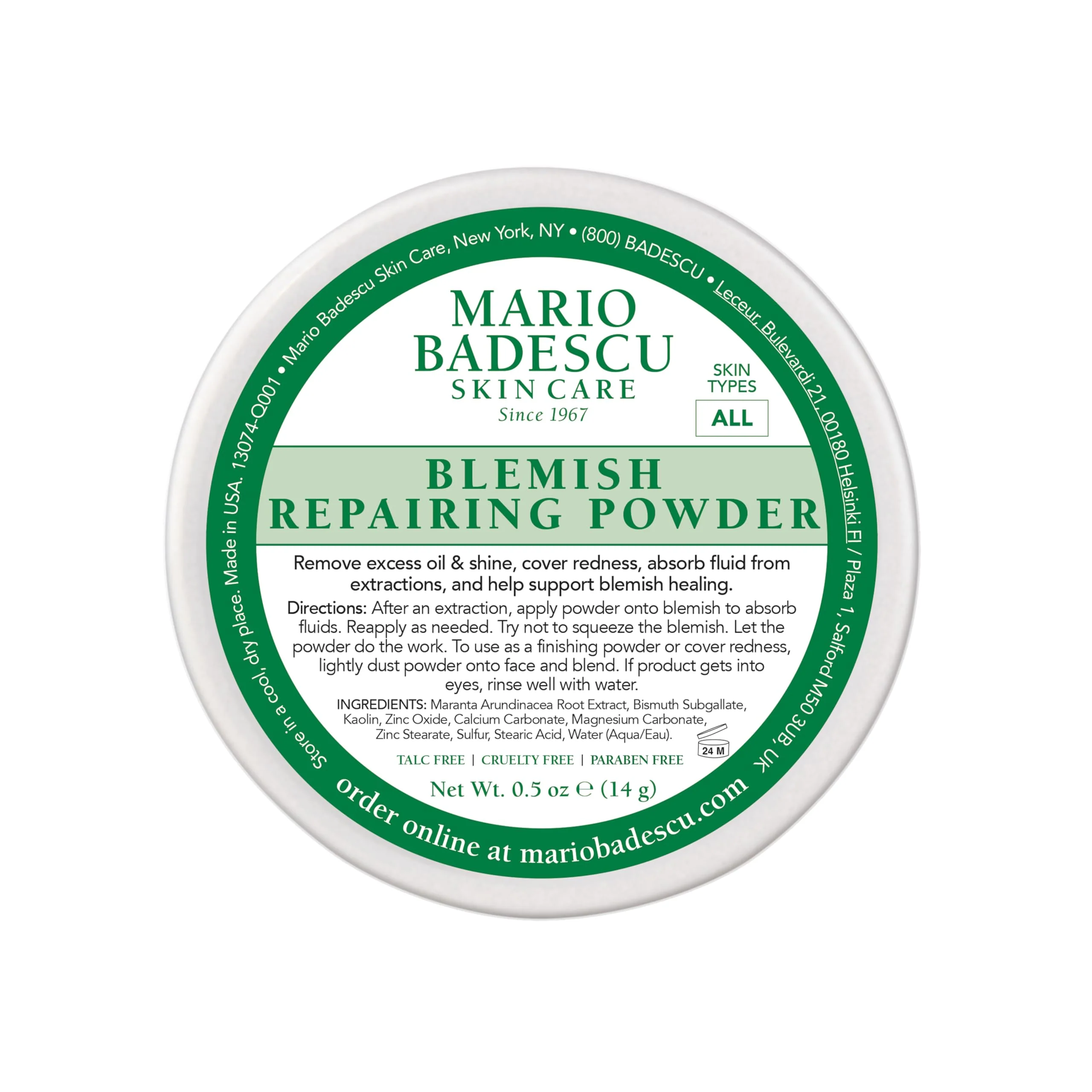 Modern Mario Badescu Blemish Repairing Powder Accelerate Recovery of Popped Pimples Reduce Redness Skin Care Powder for Blemish Concealment and Oil Luxury