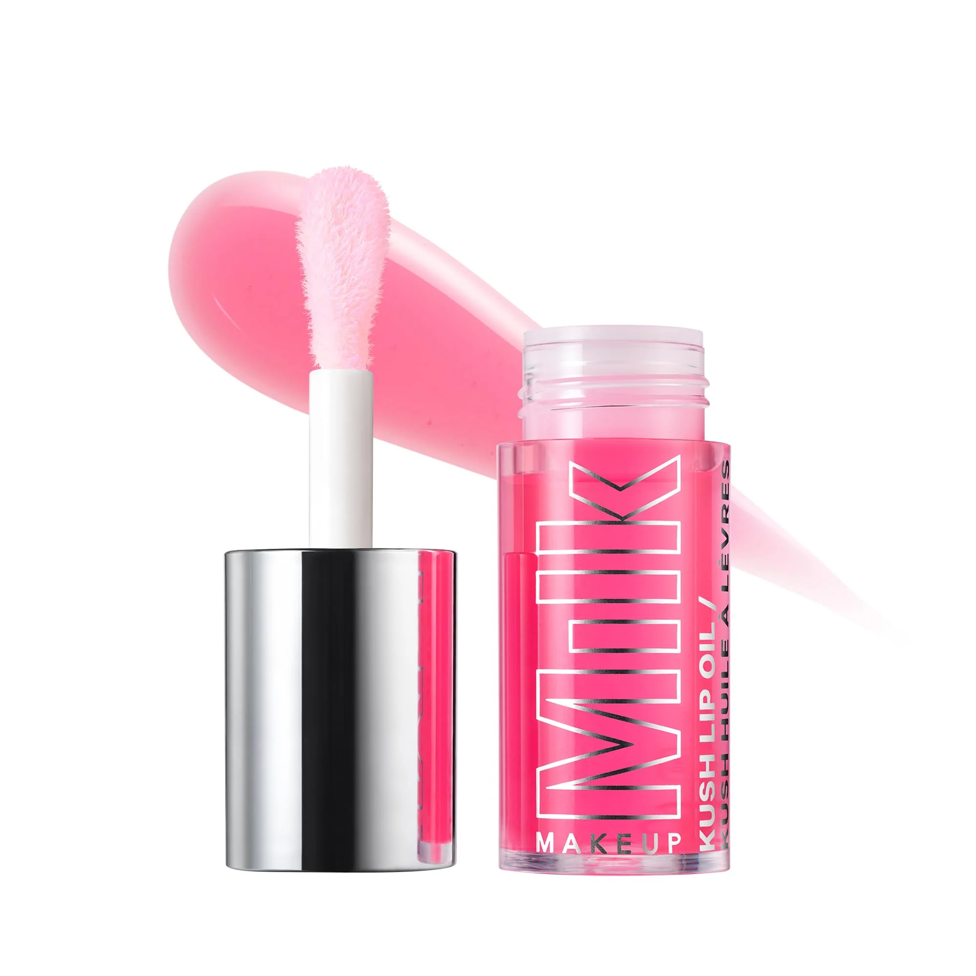 High-Quality Milk Makeup KUSH Sheer Hydrating Lip Oil - Sheer-Tinted Long-Lasting Non-Sticky Gloss for High Shine Smoother-Looking Lips - Vegan - Pink Eco-Friendly