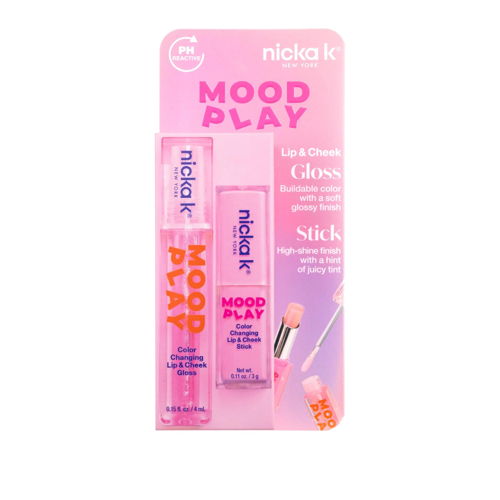 Outstanding NICKA K NEW YORK Mood Play Lip Care Gloss Stick Elite