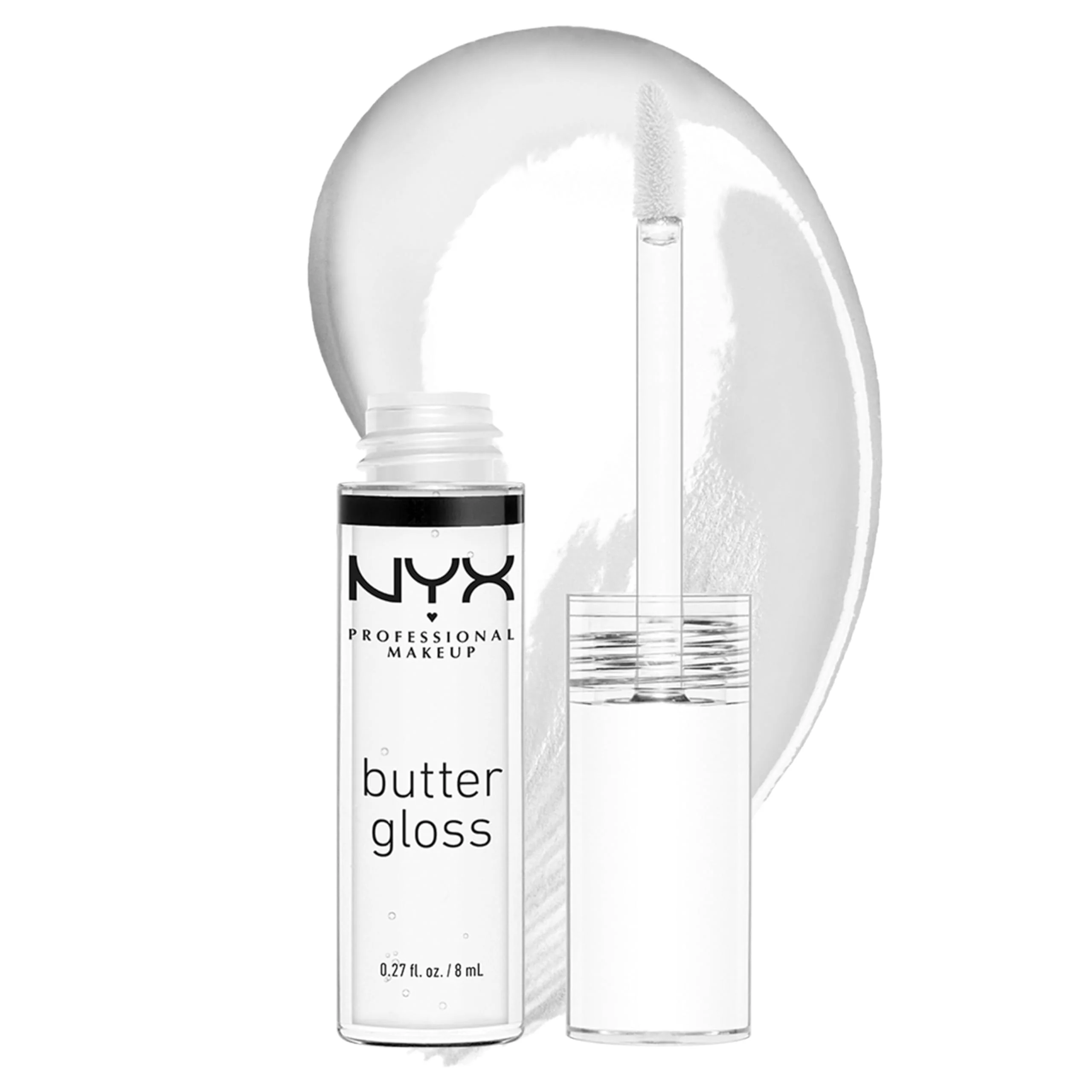 Green NYX PROFESSIONAL MAKEUP Butter Gloss Non-Sticky Lip Gloss - Sugar Glass Clear Prestigious