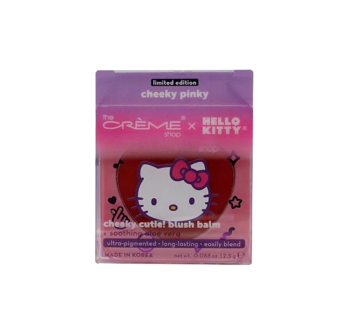 Environmentally Friendly THE CRÈME SHOP X HELLO KITTY PURPLE BLUSH BALM - CHEEKY PINKY 1 Count Pack of 1 Long-Lasting