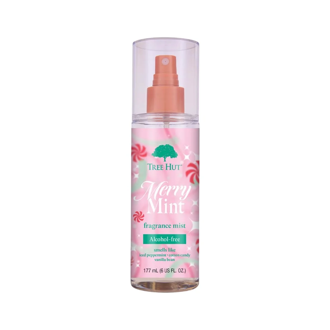 Breathable Tree Hut Merry Mint Hair Body Mist Spritz On for a Refreshed Feel or Layer with Your Favorite Scents Versatile Body Spray Limited Edition Natural