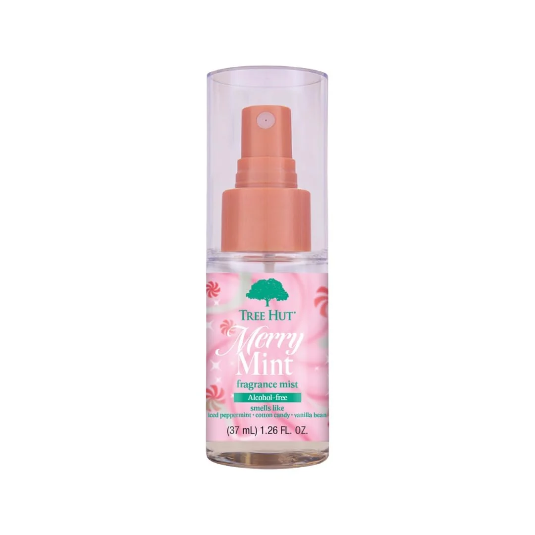 Certified Tree Hut Mini Merry Mint Hair Body Mist Refreshing Body Spray Layer with Favorite Scents Travel Size 1.26 fl oz First-Class