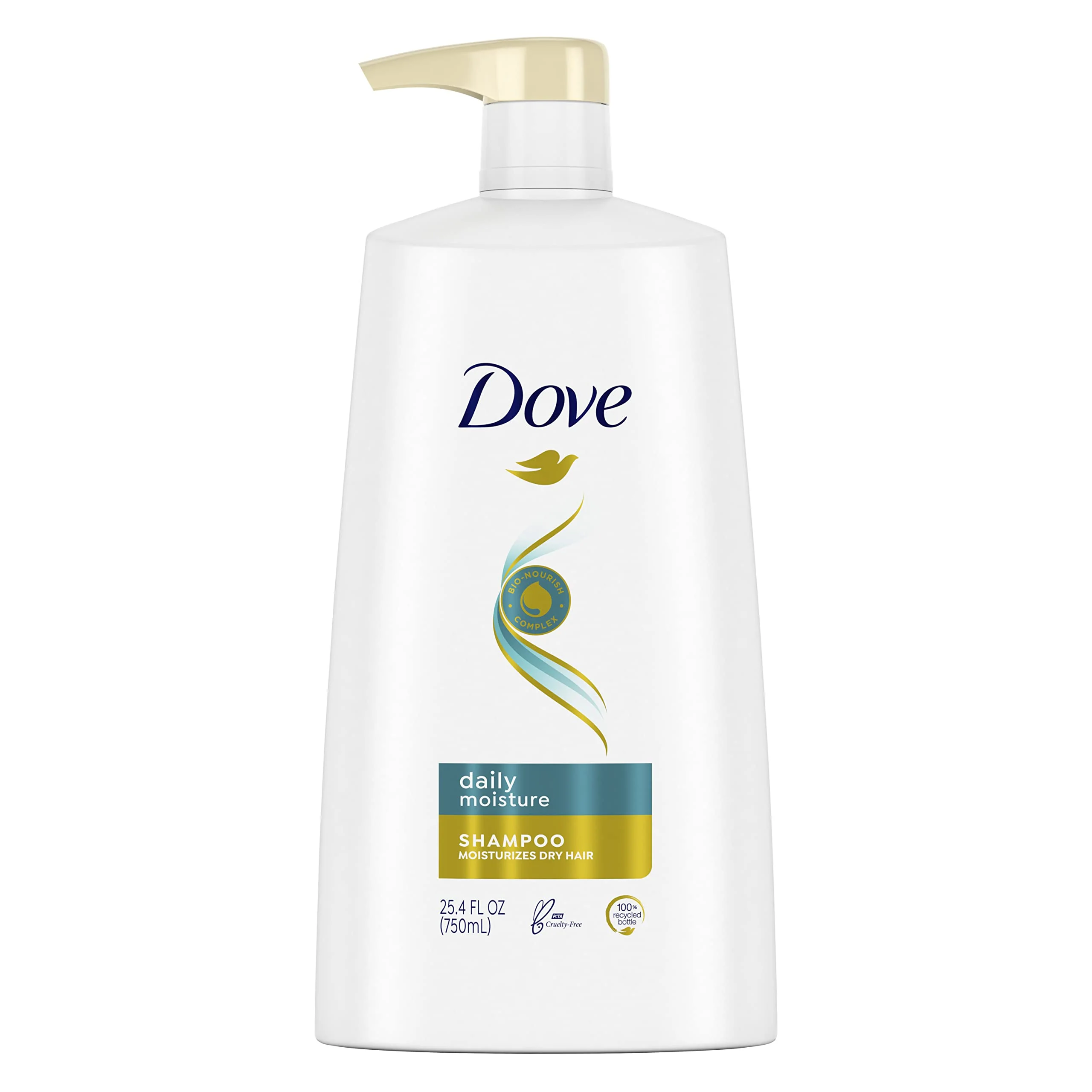 Superior Dove Moisturizing Shampoo with Pump for Dry Hair Daily Moisture with Bio-Nourish Complex for Manageable and Silky Hair 25.4 oz Certified