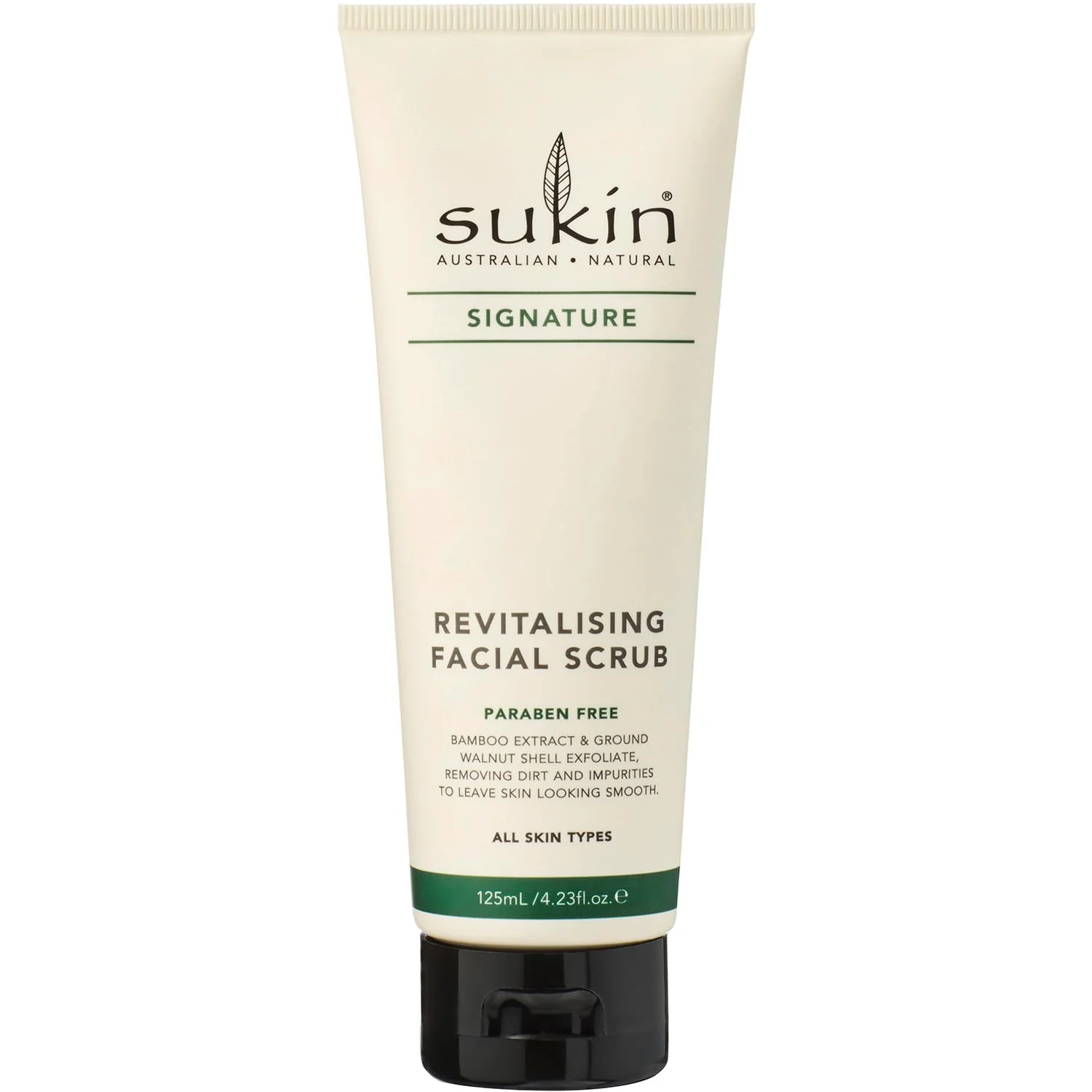 Fine Crafted Sukin Signature Facial Scrub Revitalizing - Natural Face Exfoliant with Bamboo Extract Walnut Shell Powder Microbead- 4.23 Oz Clean