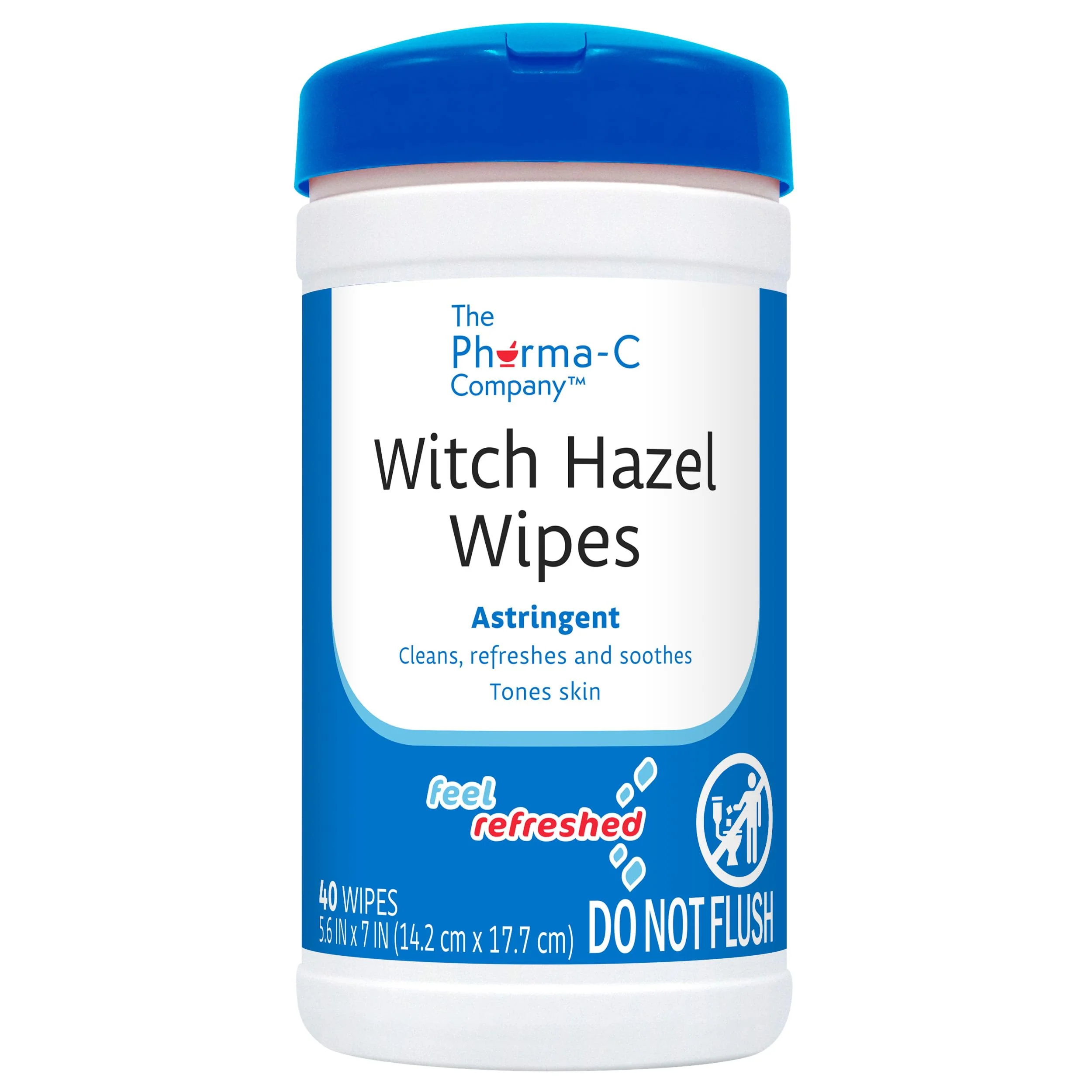Selected The Pharma-C Company Witch Hazel Wipes 40 Wipes - Daily Toner Astringent Cleansing Cloths For Face Traditional