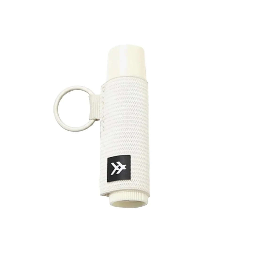 Solid Thread Wallets Elastic Chapstick and Lip Gloss Holder Keychain Off-white Consistent