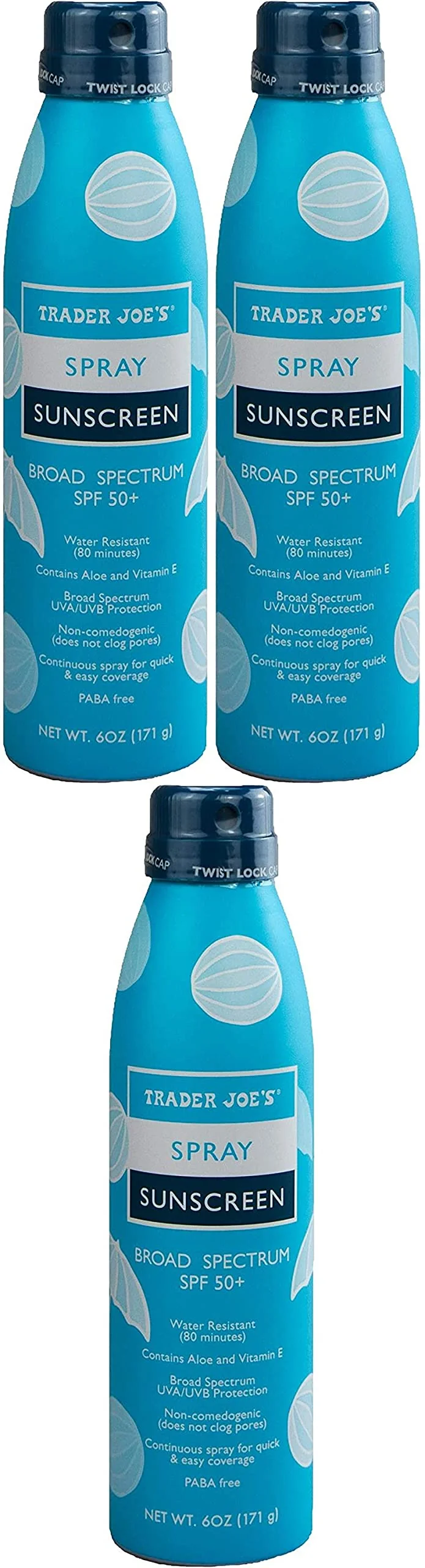 Safe Trader Joe's Nourish Spray Sunscreen SPF 50 Broad Spectrum Pack of 3 Elite