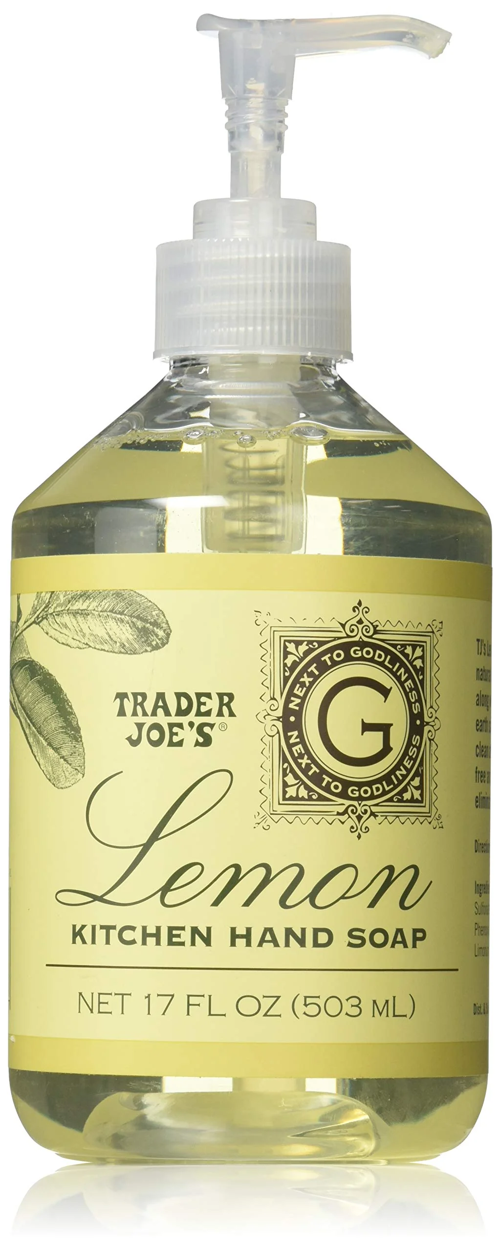 Flexible Trader Joes Next to Godliness Hand Soap Lemon Kitchen Hand Soap Recyclable