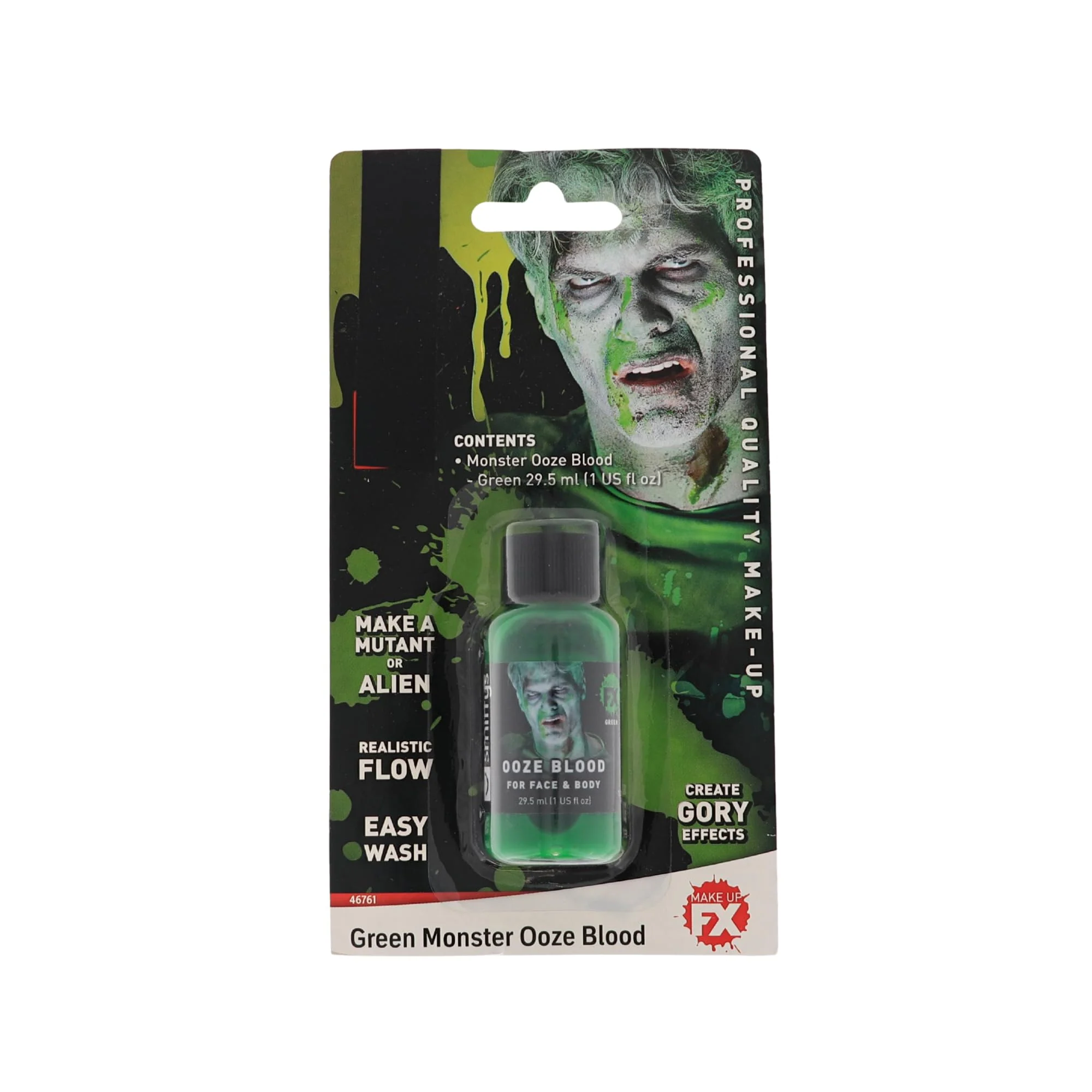 Relaxed UV Reactive Green Monster Ooze Blood - 1 fl oz Fake Green Blood Halloween Costume Makeup for Gory Effects and Special Effects Makeup for Spooky Solid